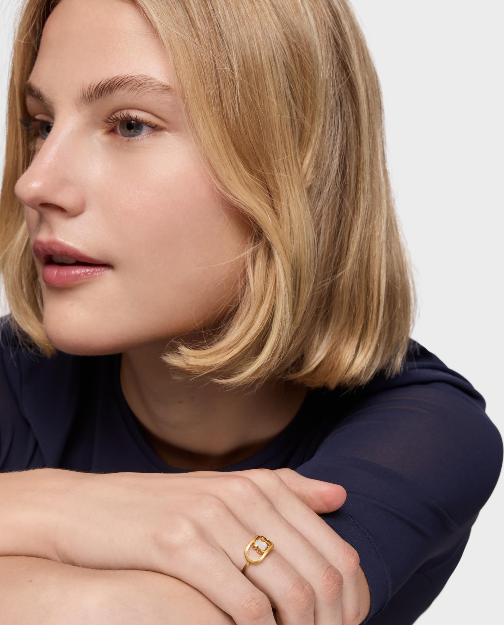 Anillo bañado en oro 18 kt sobre plata y nácar camille - Tous - Blanco Blanco-4