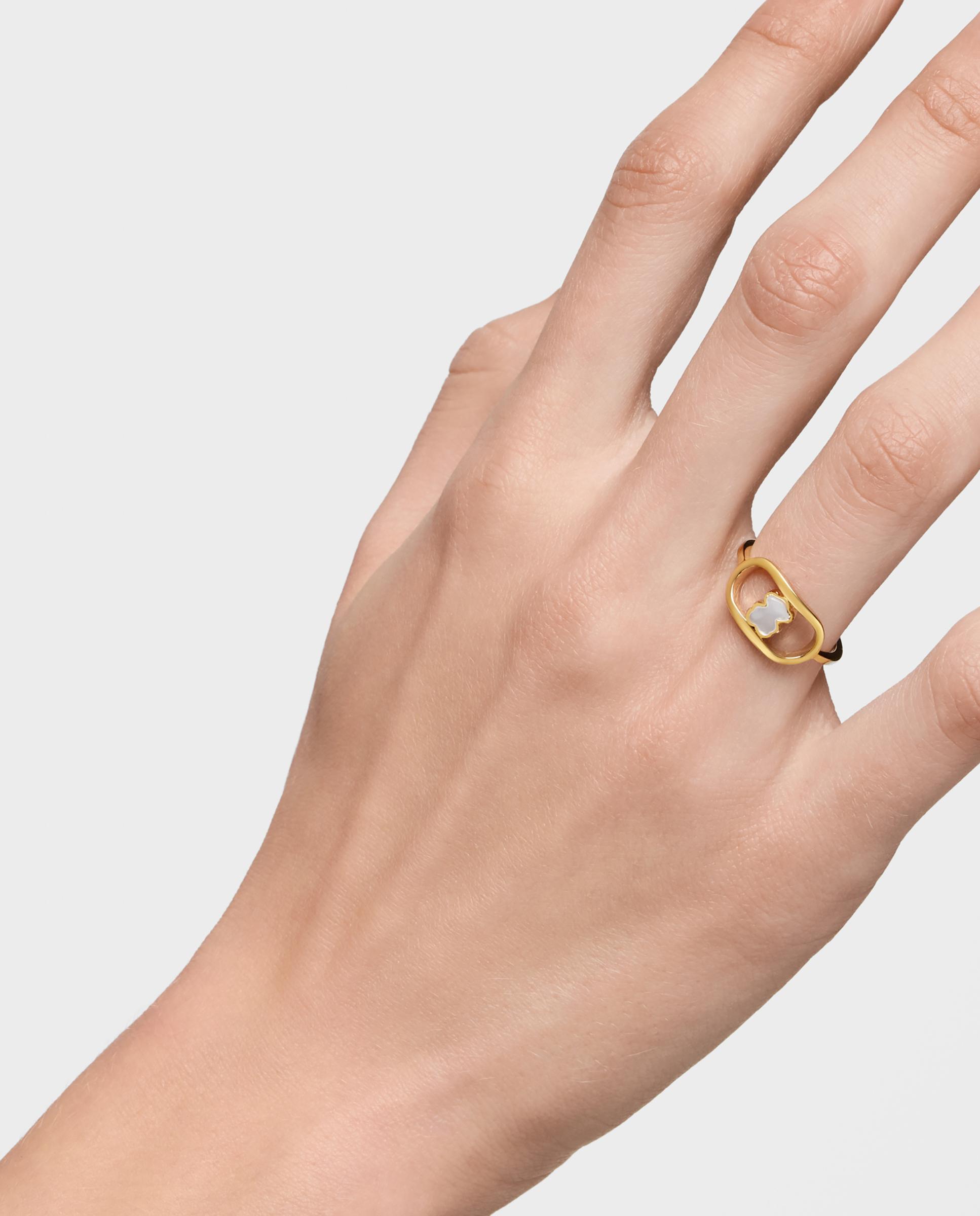 Anillo bañado en oro 18 kt sobre plata y nácar camille - Tous - Blanco Blanco-5