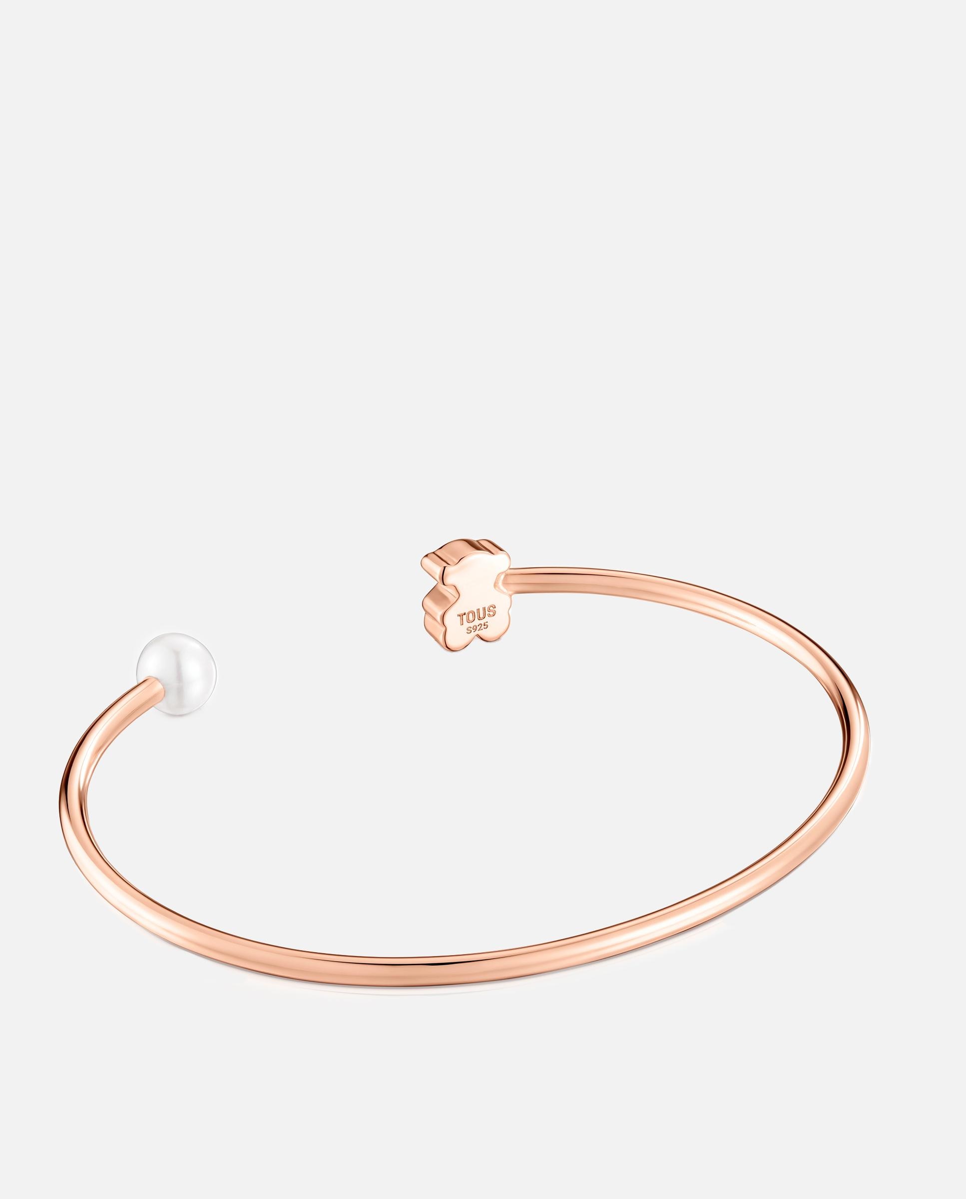 Pulsera Sweet Dolls esclava bañada en oro rosa 18 kt sobre plata y perla - Tous - Blanco Blanco-3