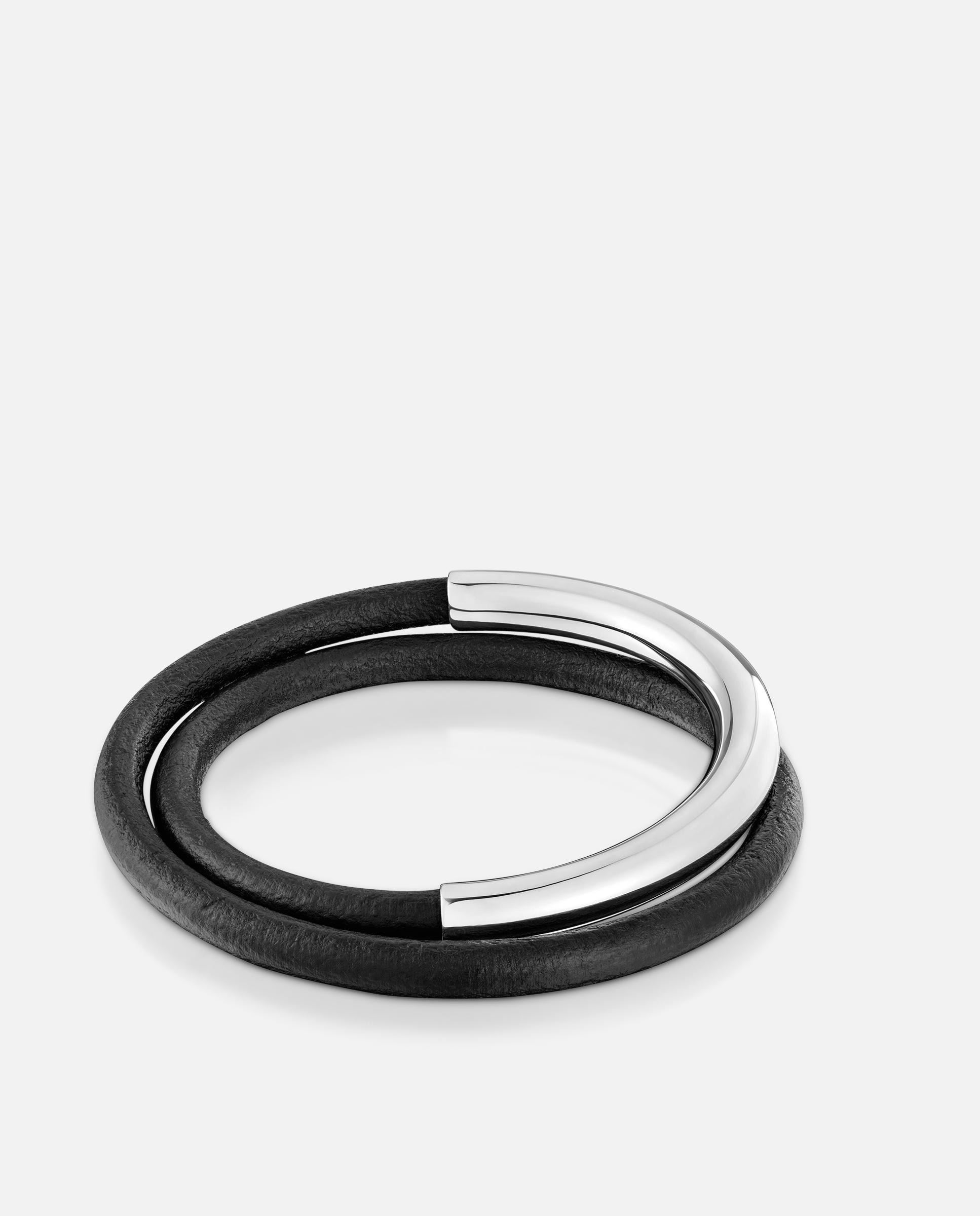 Brazalete de plata y caucho bold motif doble - Tous - Negro Negro-2
