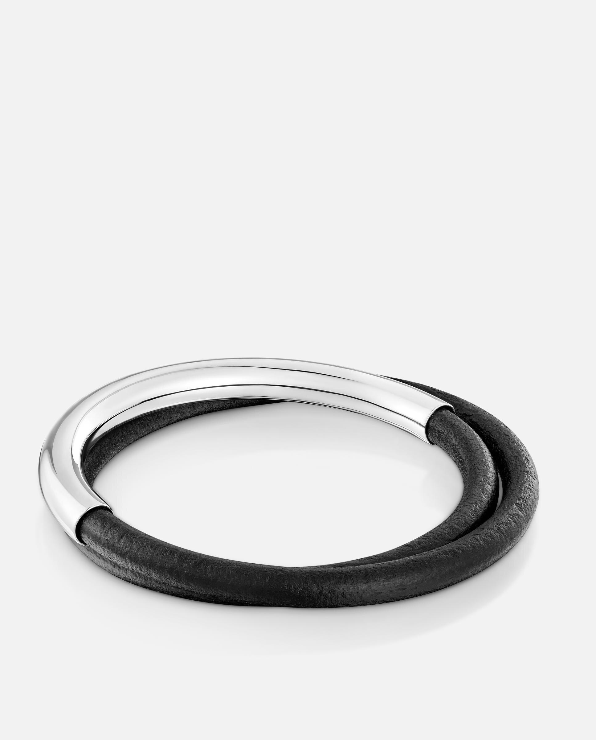Brazalete de plata y caucho bold motif doble - Tous - Negro Negro-3