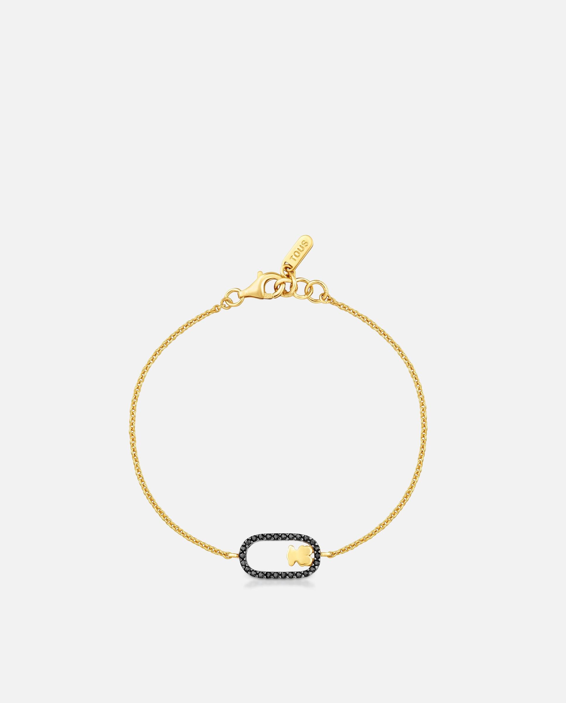 Pulsera cadena con espinelas y baño de oro 18 kt sobre plata camille - Tous - Negro Negro-2