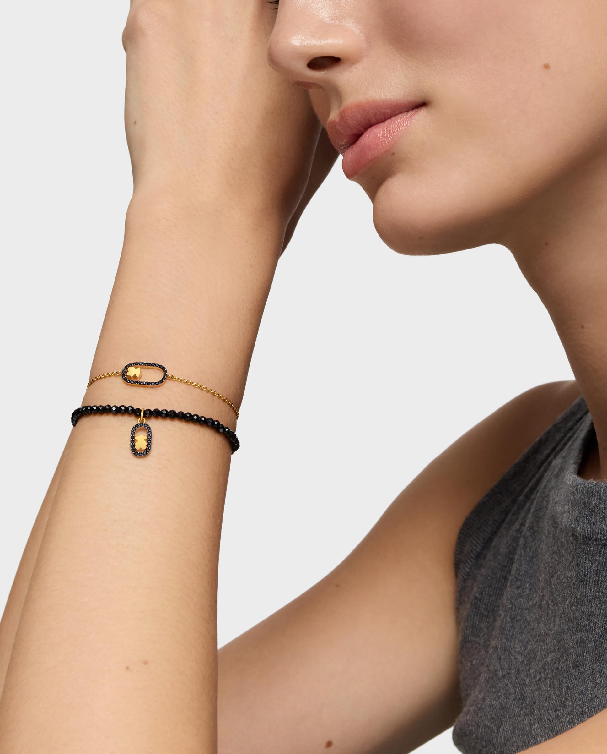 Pulsera cadena con espinelas y baño de oro 18 kt sobre plata camille - Tous - Negro Negro-5