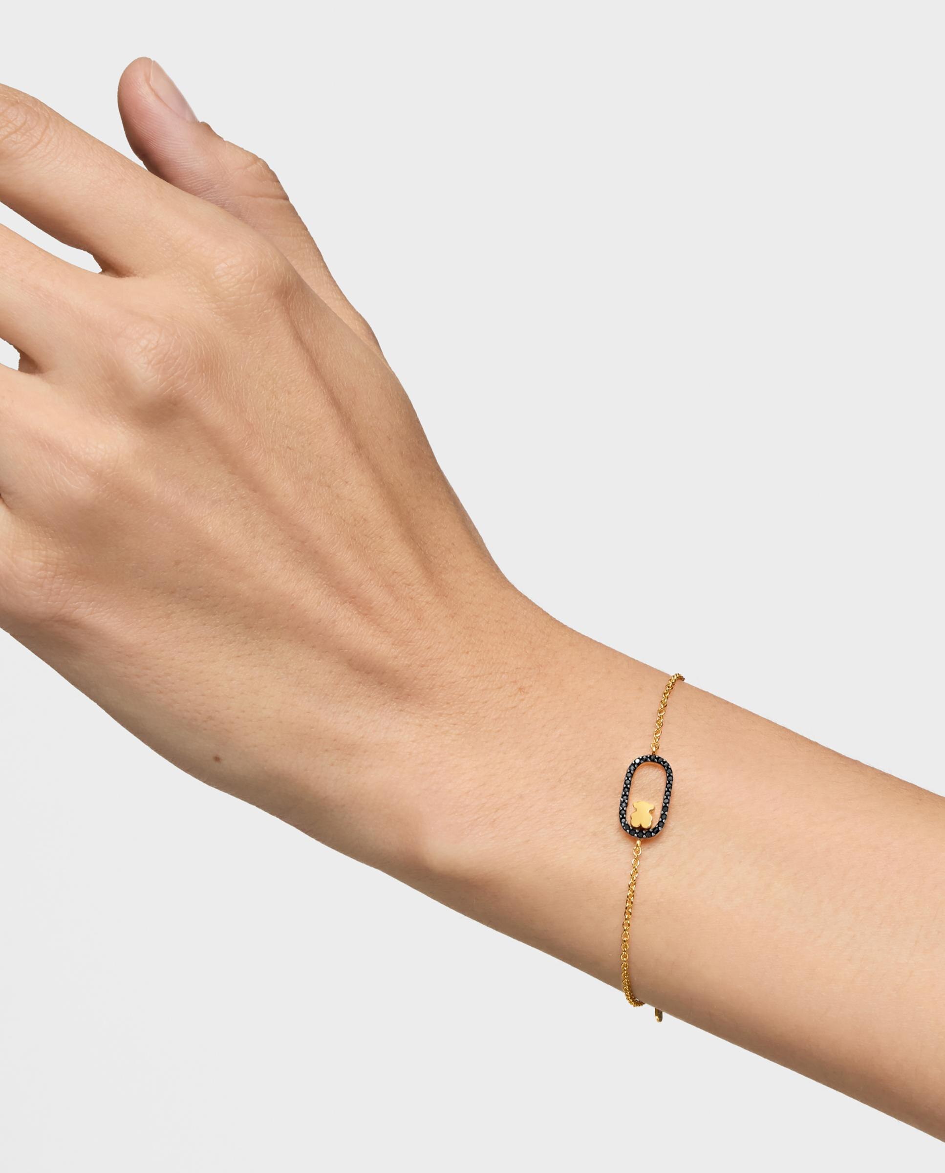 Pulsera cadena con espinelas y baño de oro 18 kt sobre plata camille - Tous - Negro Negro-6