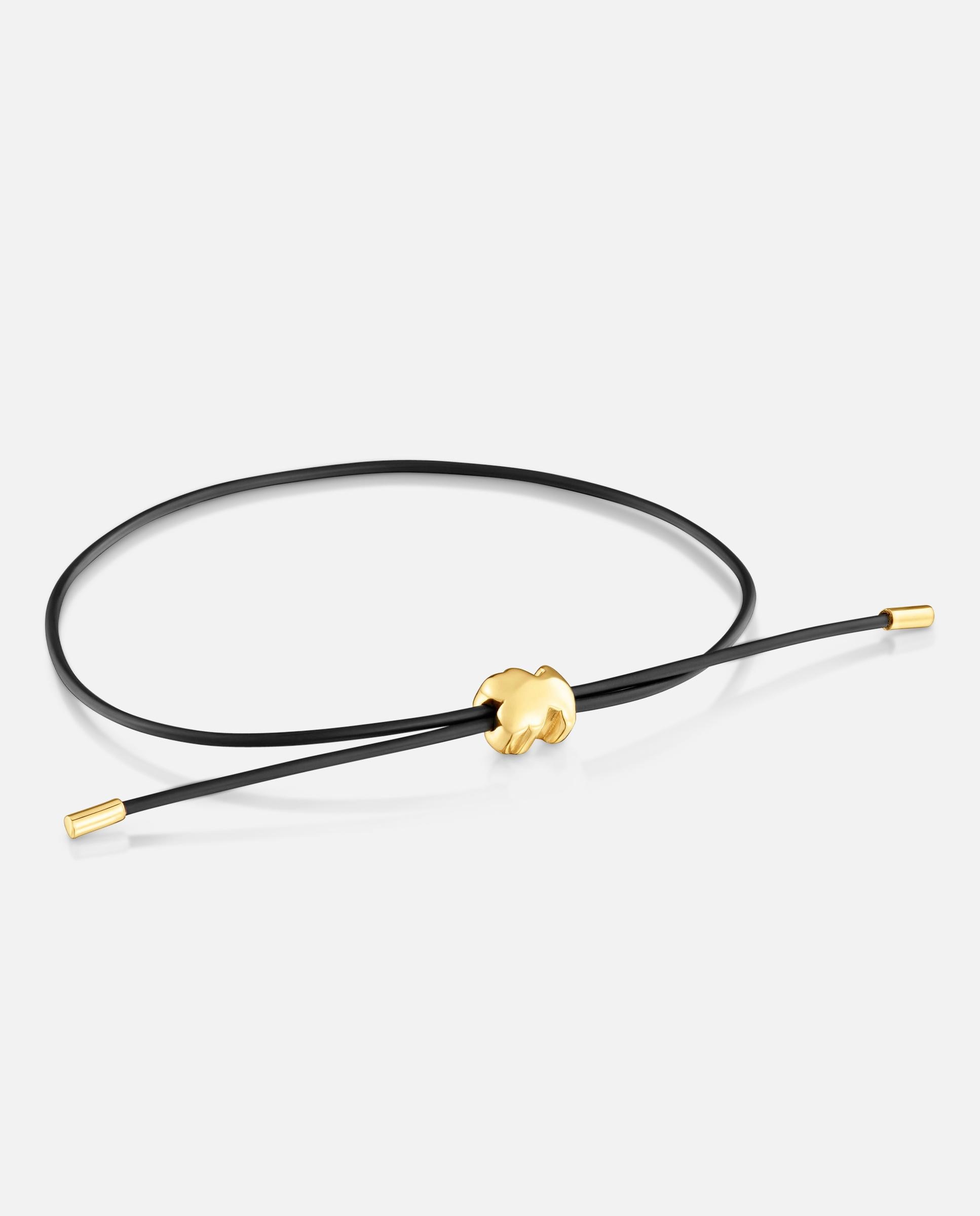 Imagen 0 de Pulsera de caucho bold motif con oso de oro amarillo 14 kt Multicolor