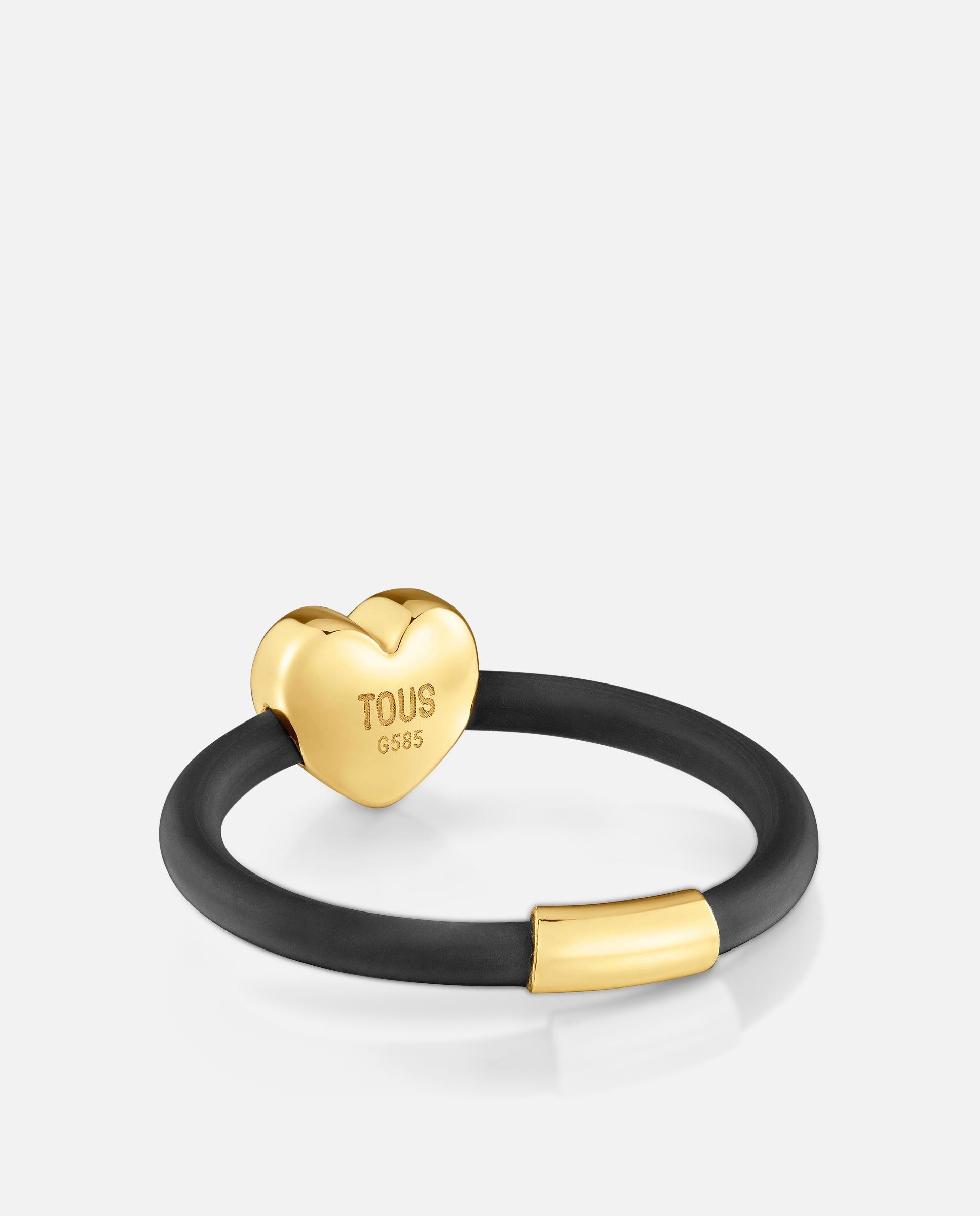 Anillo de oro 14 kt y caucho bold motif corazón - Tous - Bicolor Bicolor-3