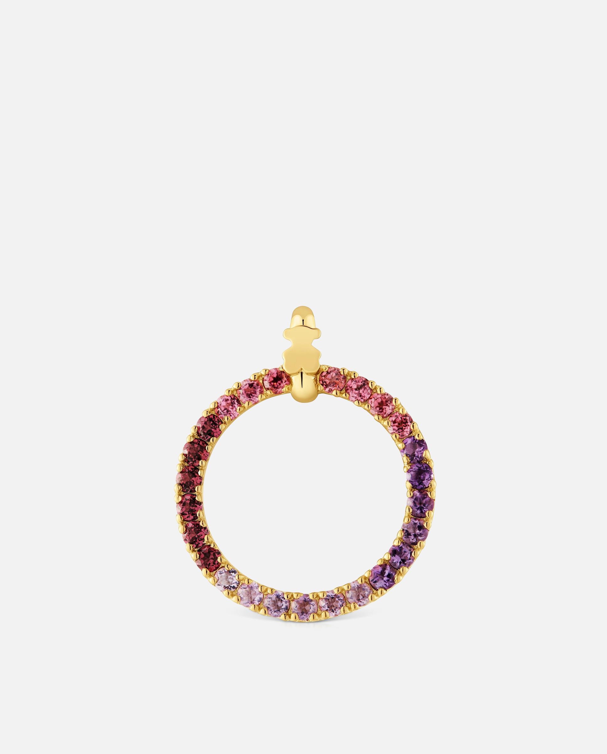 Imagen 0 de Colgante straight bañado en oro 18 kt sobre plata con gemas Multicolor