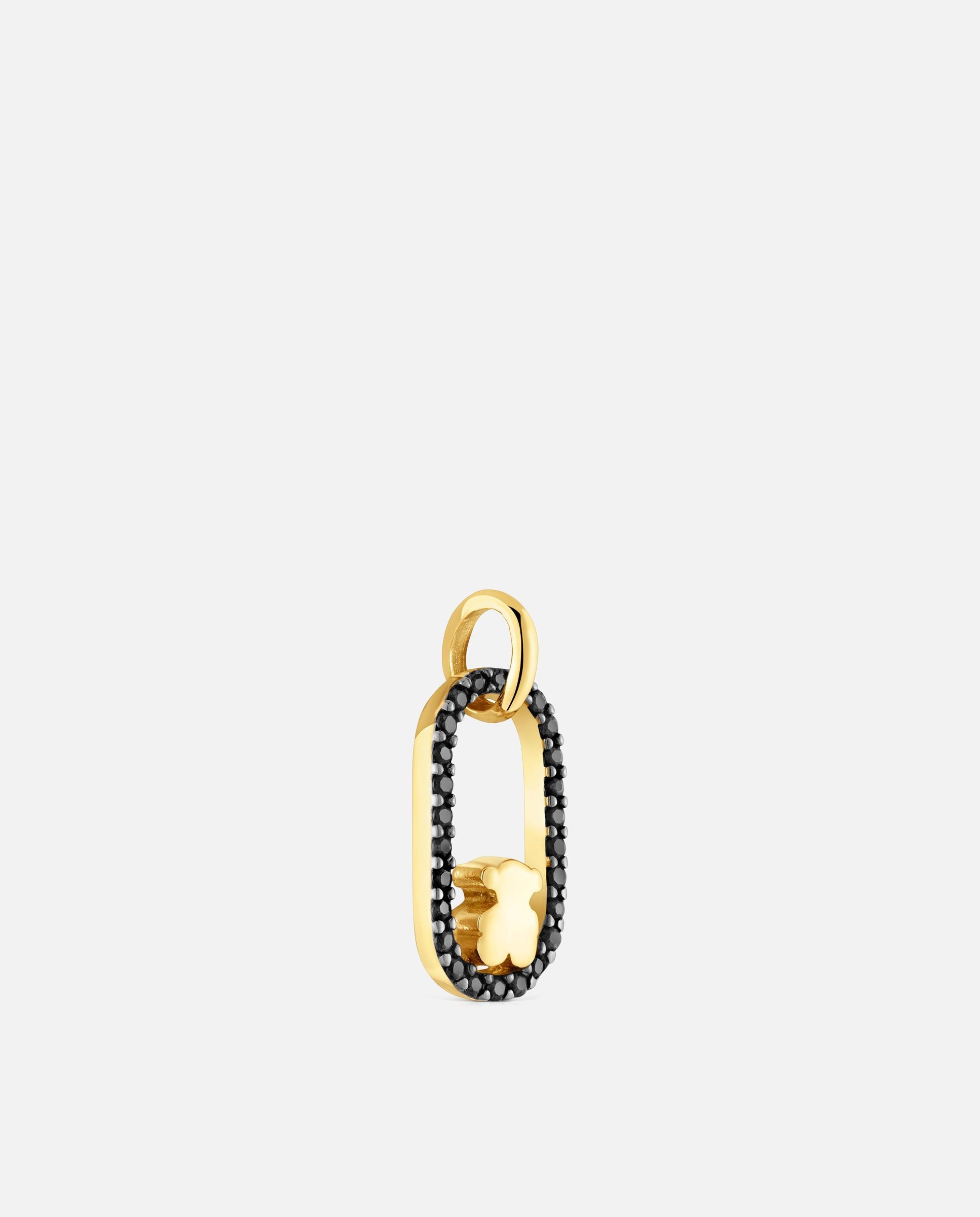 Colgante camille bañado en oro 18 kt sobre plata y espinelas - Tous - Negro Negro-2