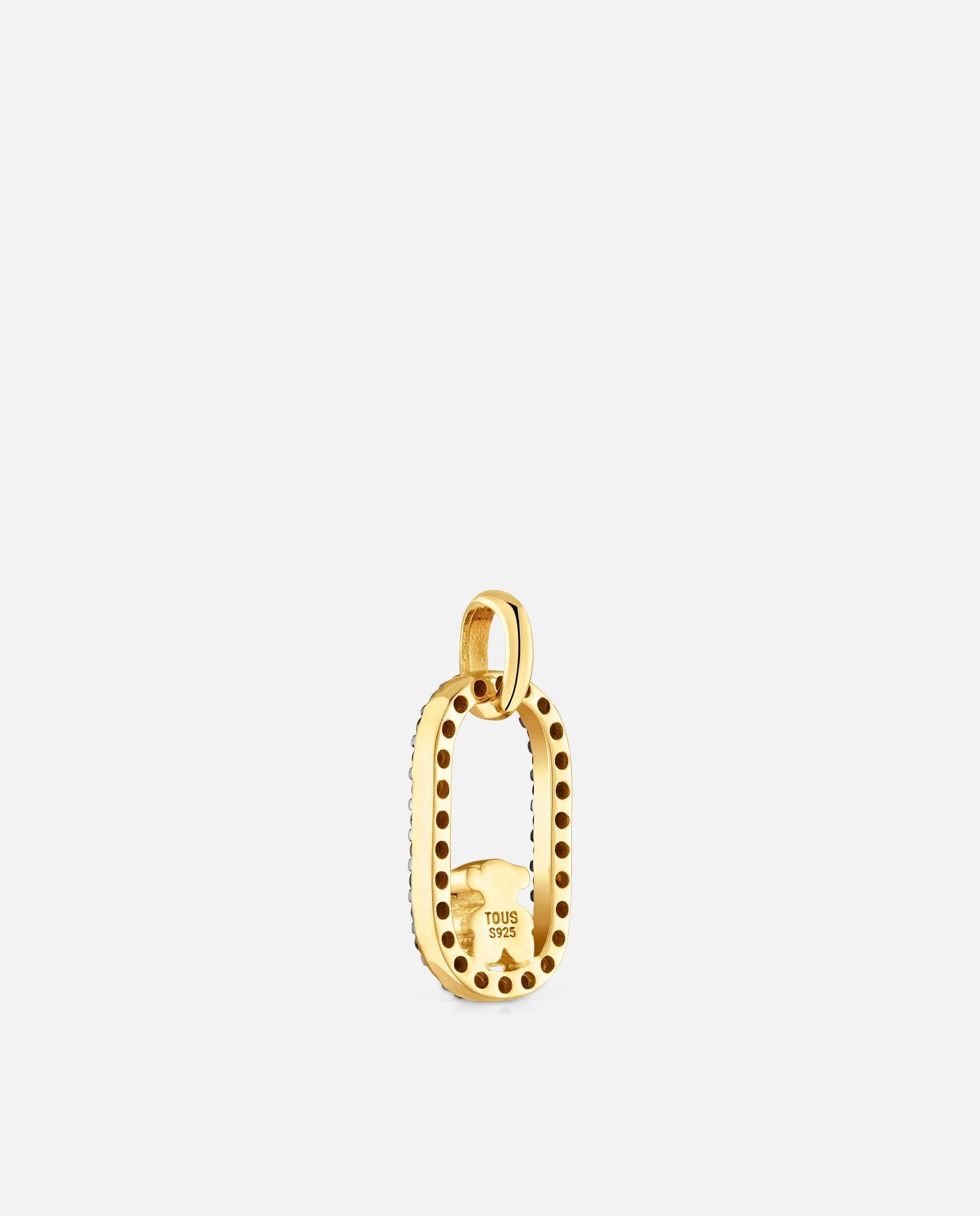 Colgante camille bañado en oro 18 kt sobre plata y espinelas - Tous - Negro Negro-3