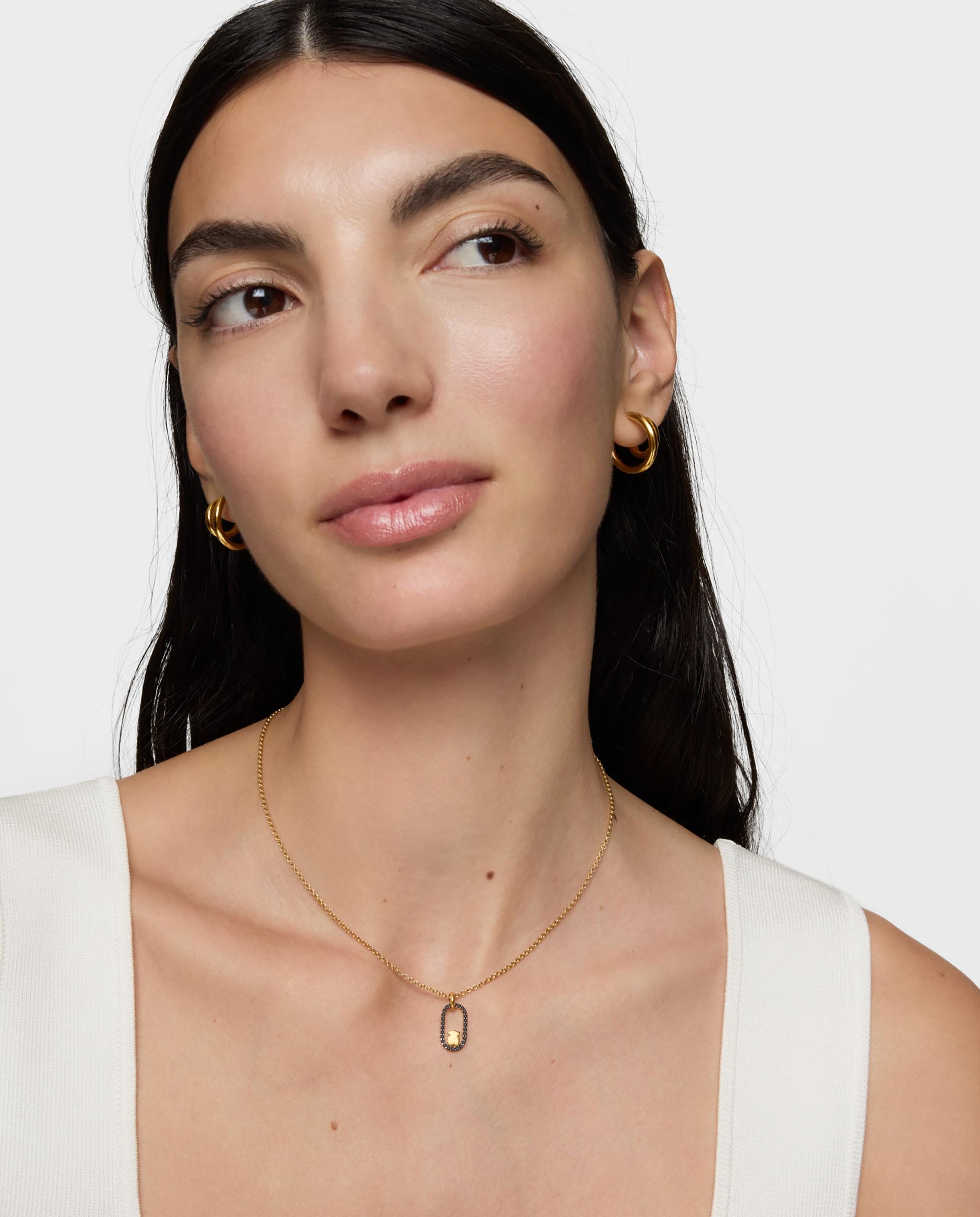 Colgante camille bañado en oro 18 kt sobre plata y espinelas - Tous - Negro Negro-4
