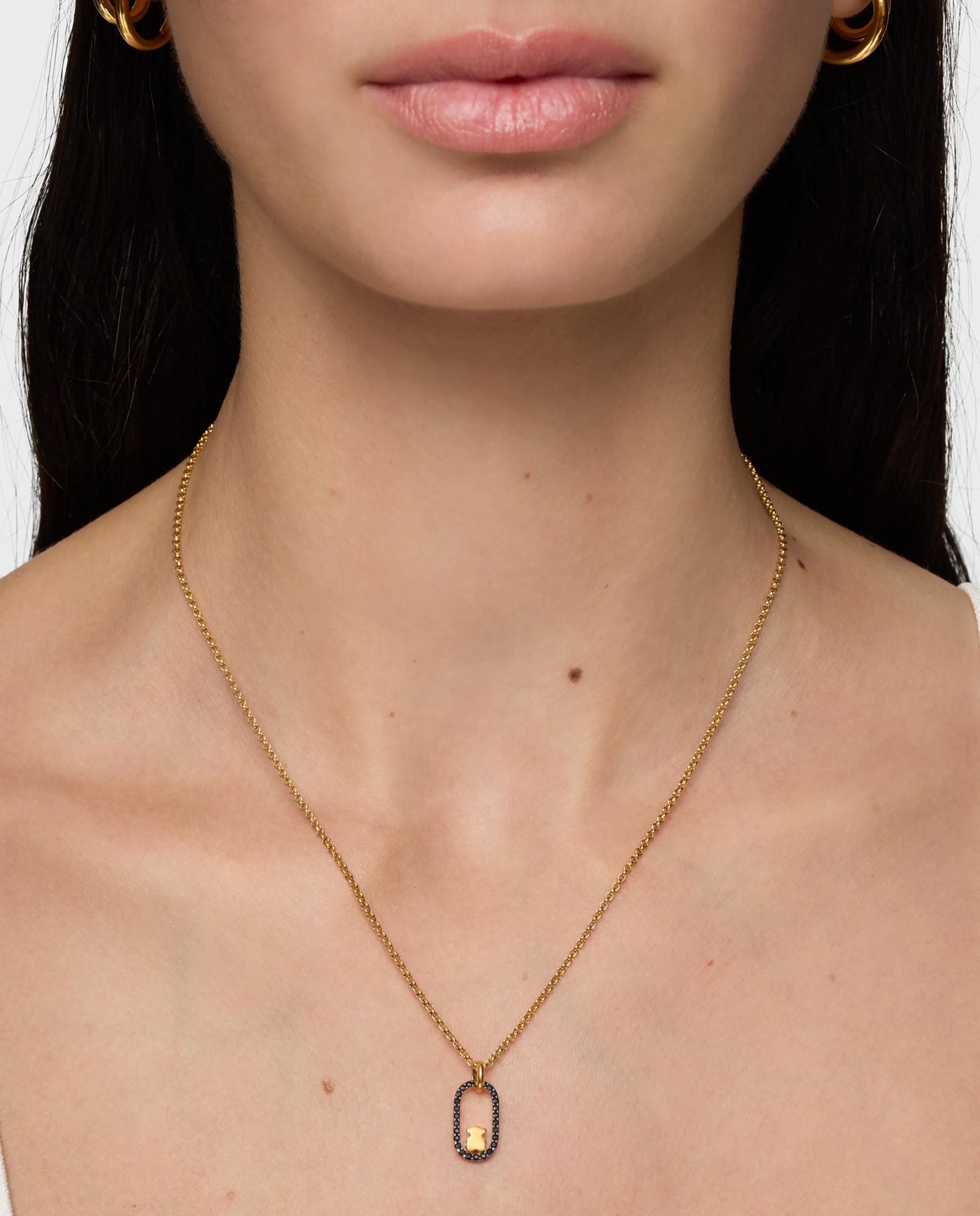 Colgante camille bañado en oro 18 kt sobre plata y espinelas - Tous - Negro Negro-6