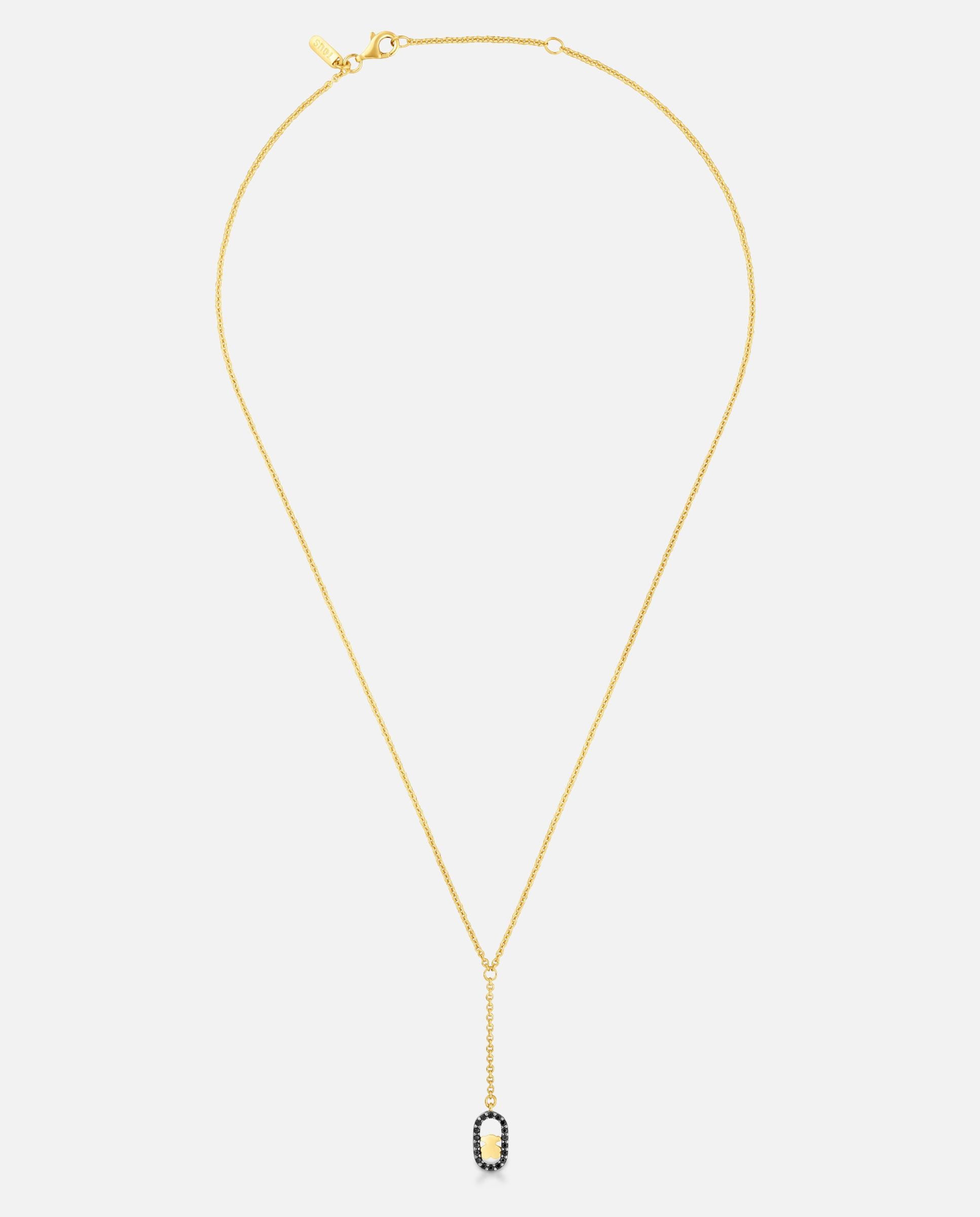 Imagen 0 de Collar camille bañado en oro 18 kt sobre plata y espinelas Negro