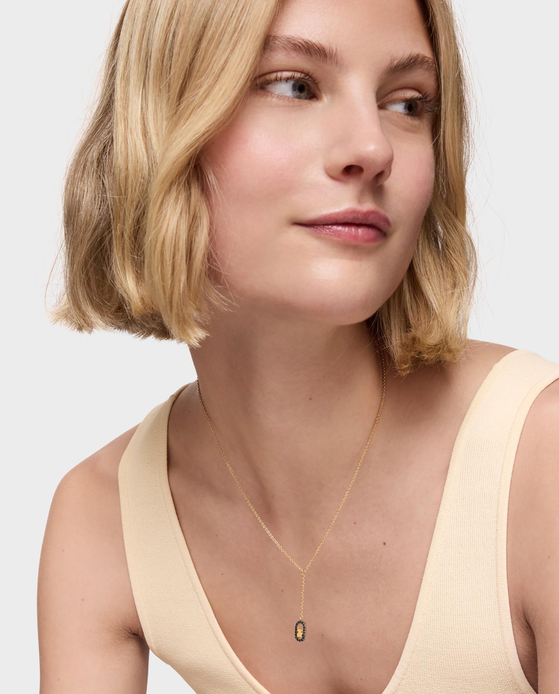 Collar camille bañado en oro 18 kt sobre plata y espinelas - Tous - Negro Negro-3