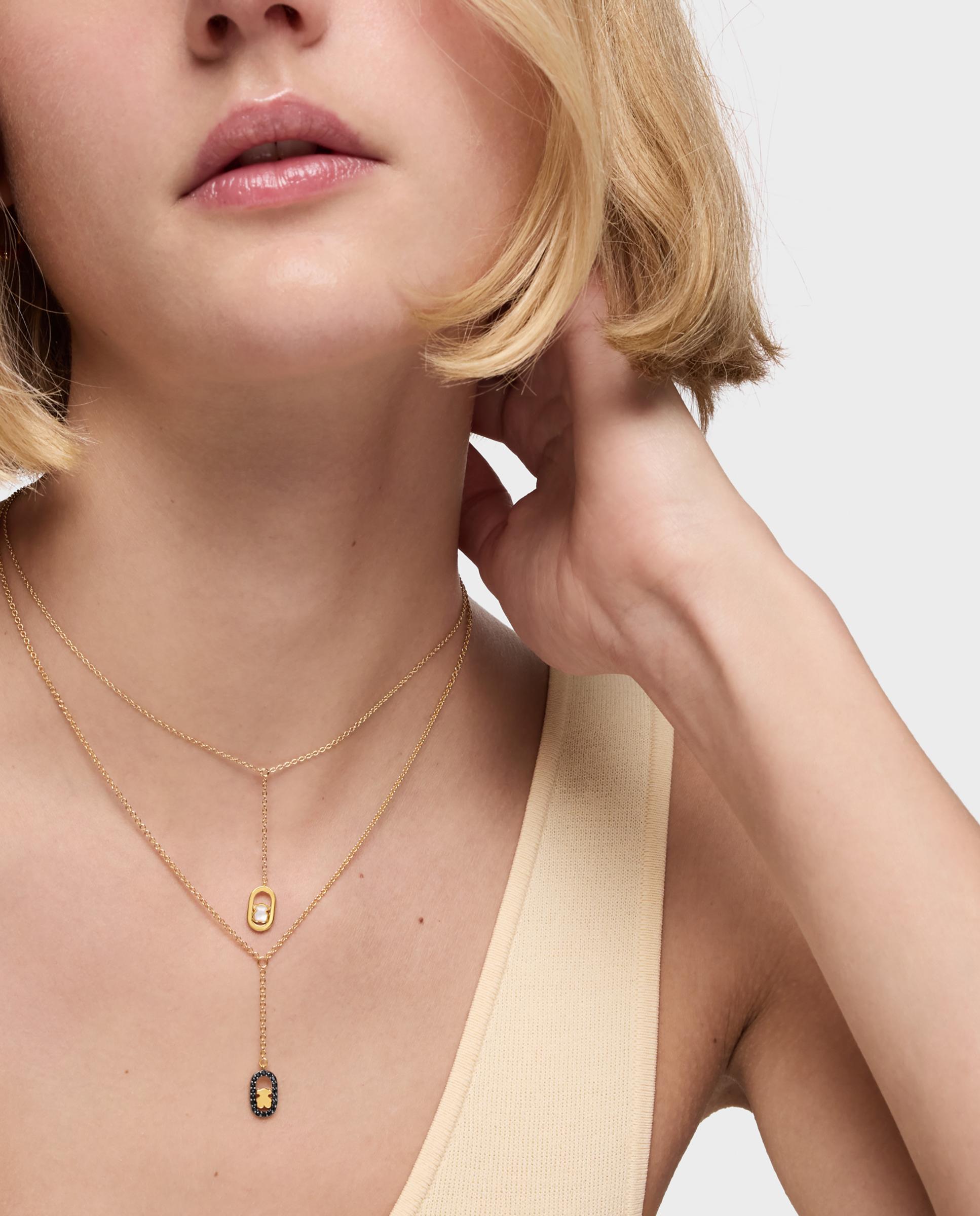 Collar camille bañado en oro 18 kt sobre plata y espinelas - Tous - Negro Negro-4