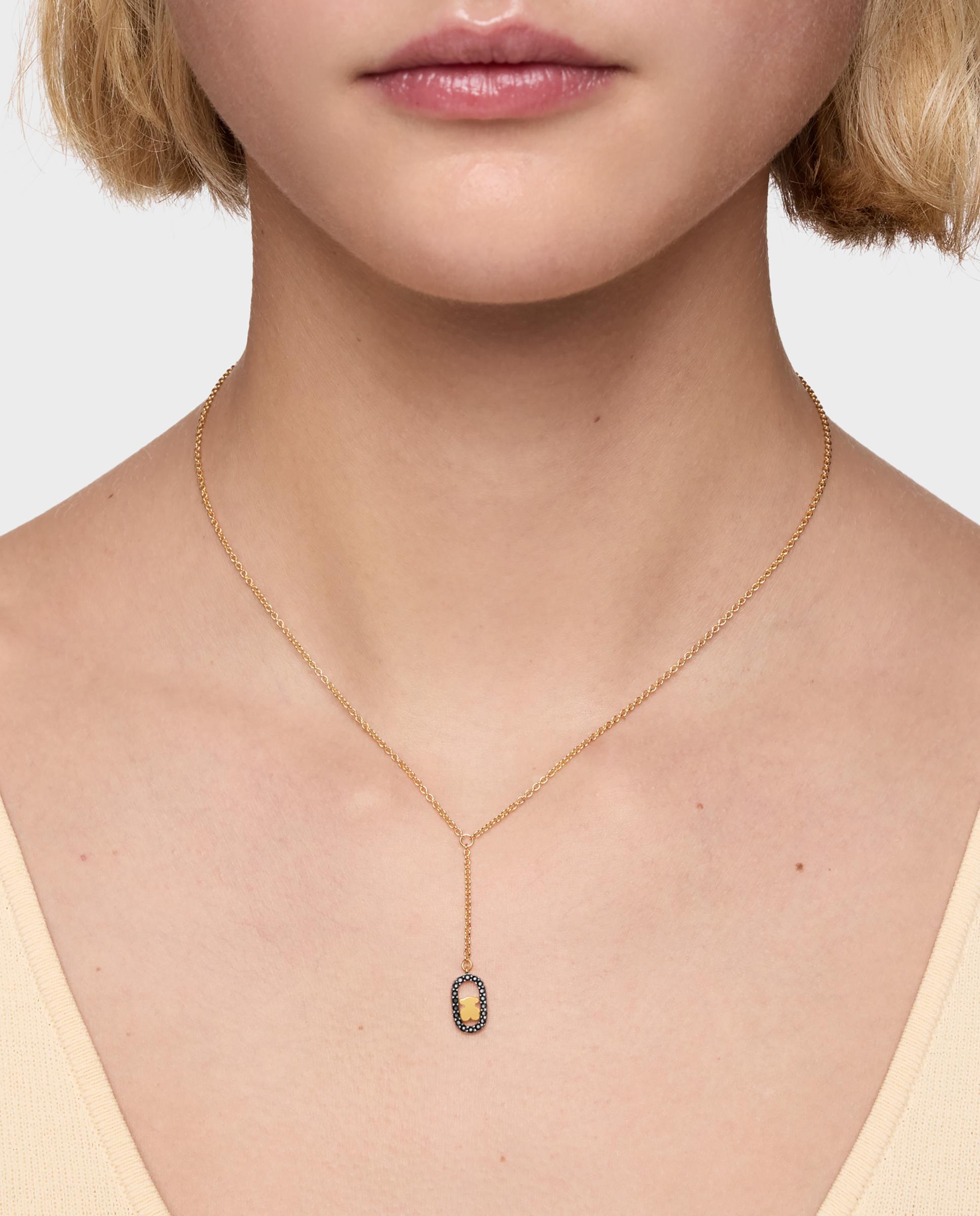 Collar camille bañado en oro 18 kt sobre plata y espinelas - Tous - Negro Negro-6