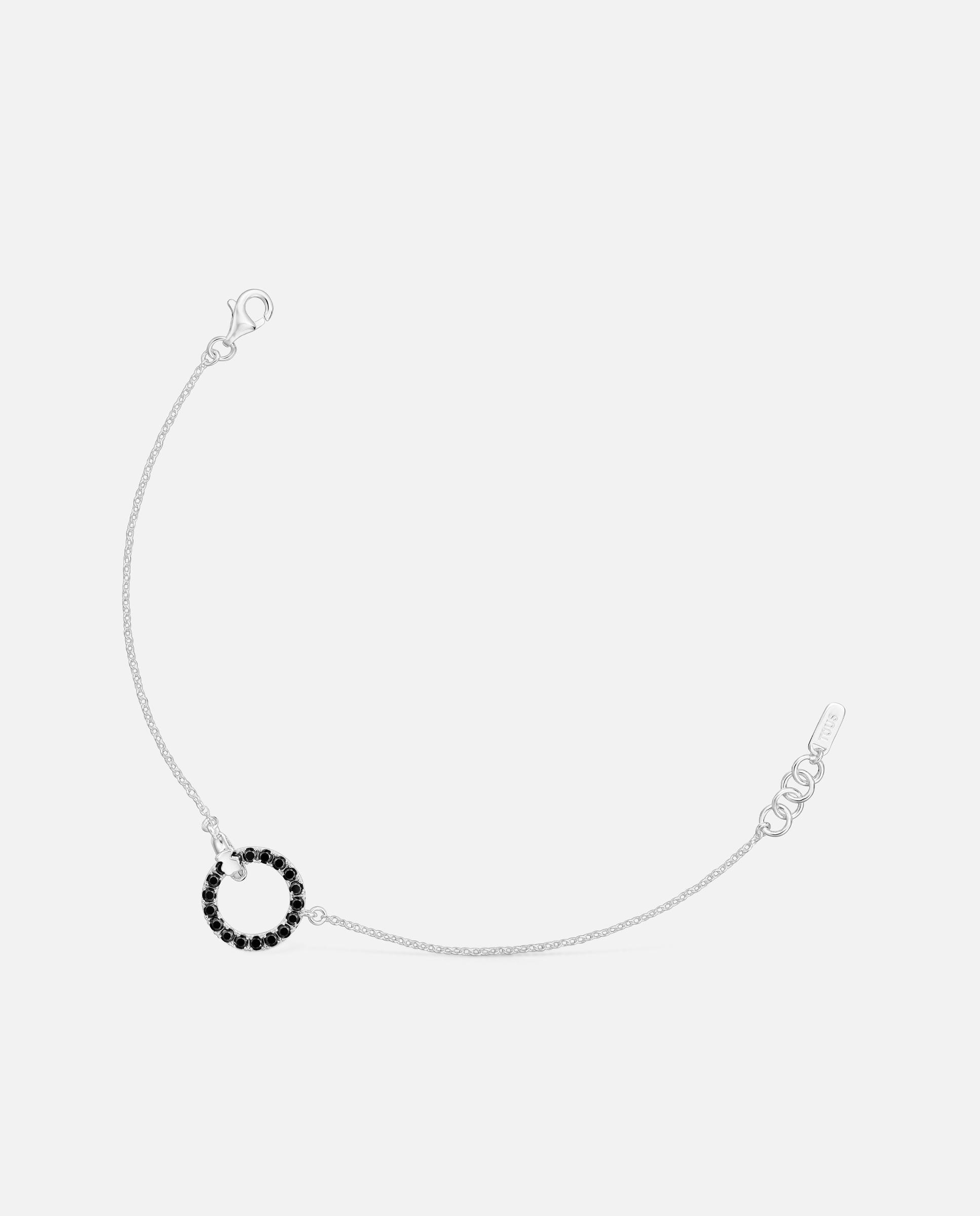 Pulsera de cadena straight de plata y espinela negra - Tous - Negro Negro-1