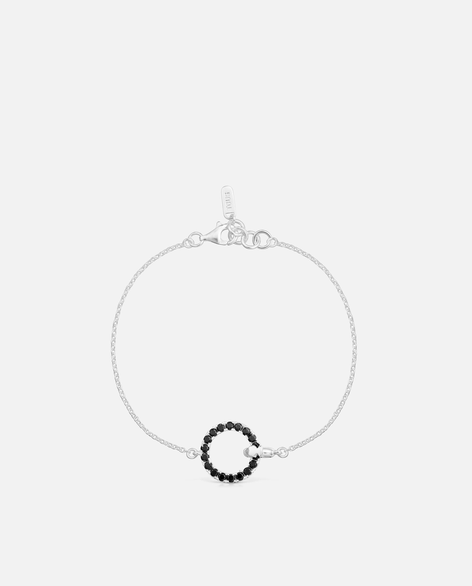 Pulsera de cadena straight de plata y espinela negra - Tous - Negro Negro-2