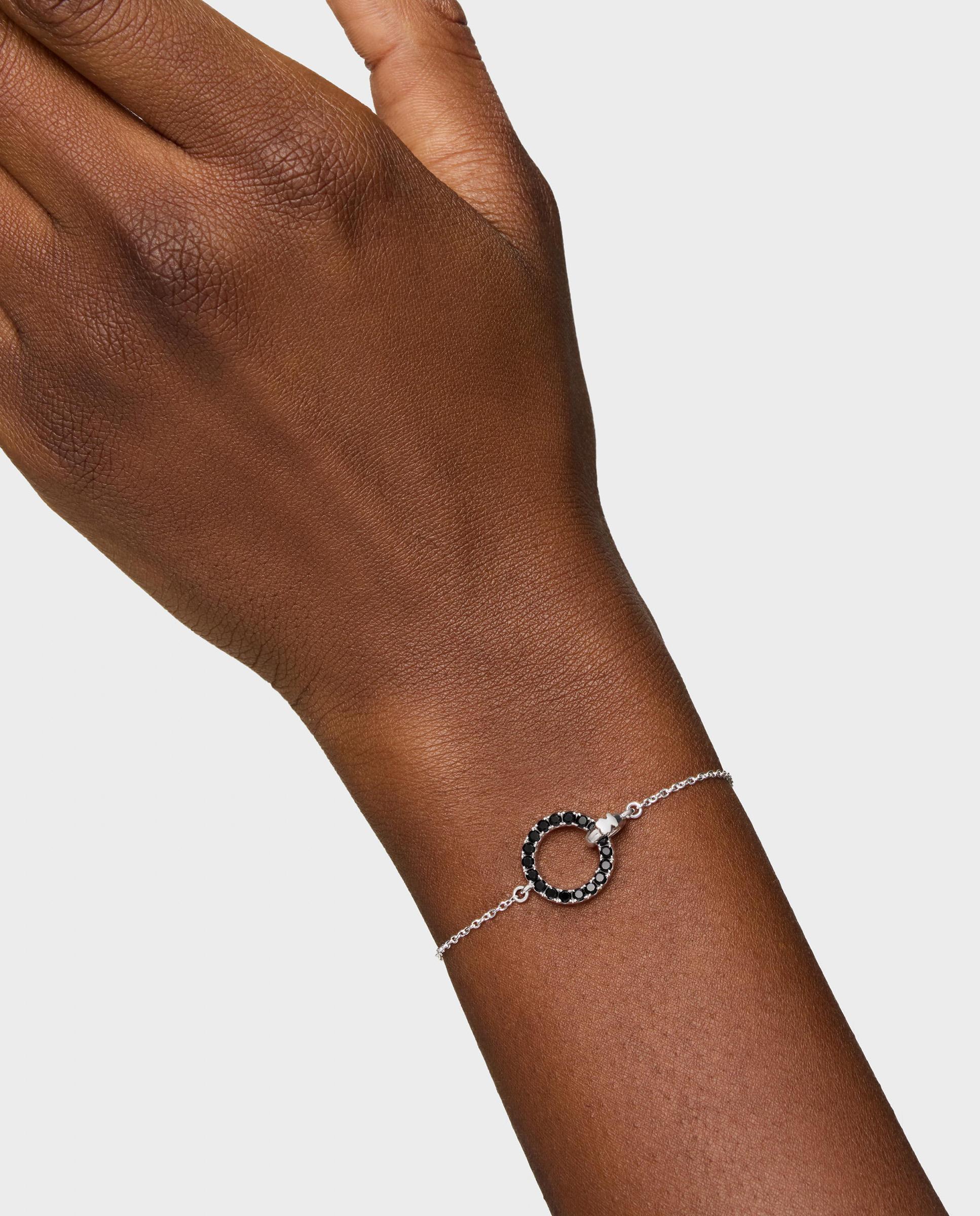Pulsera de cadena straight de plata y espinela negra - Tous - Negro Negro-6