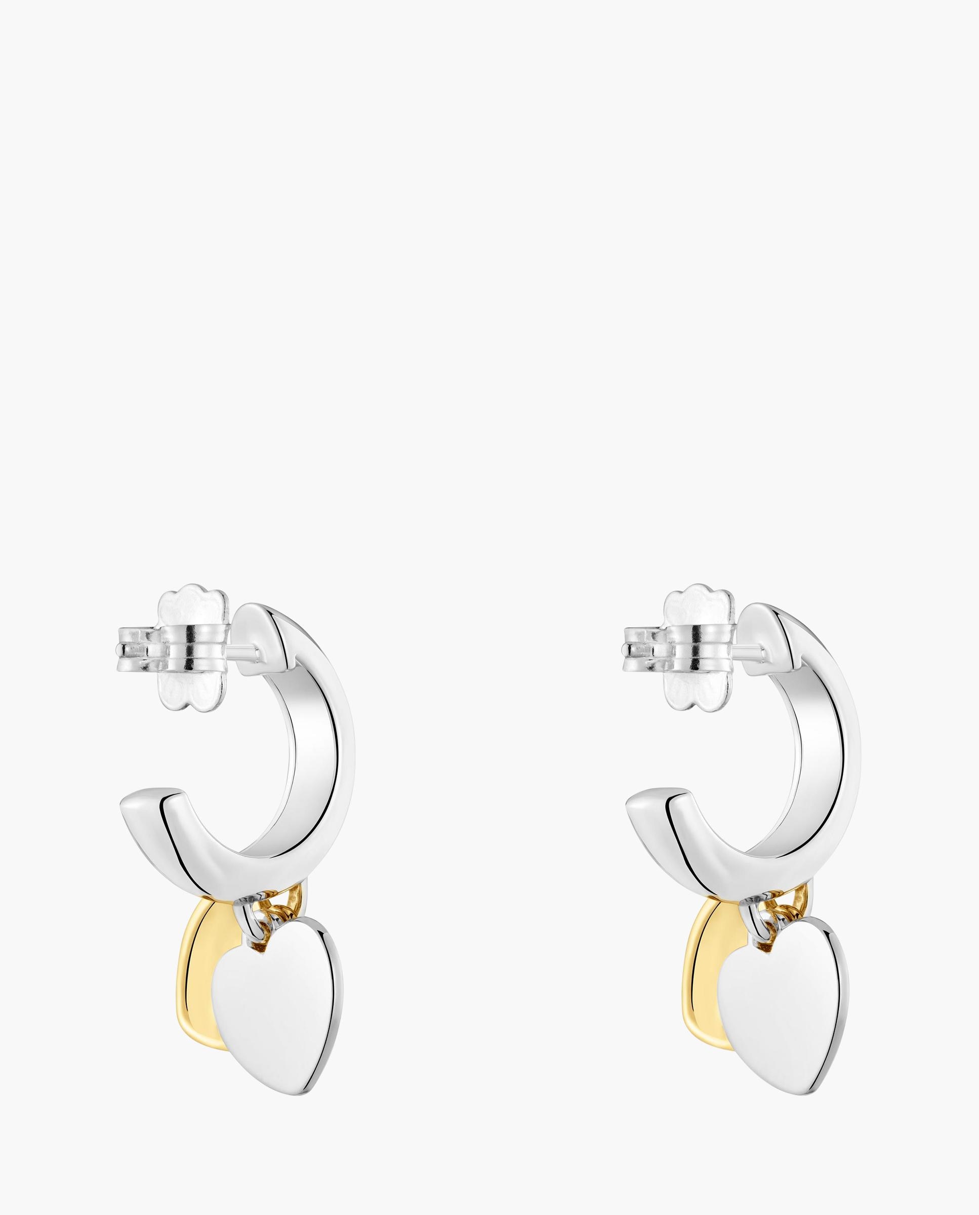 Pendientes flechazo de aro bicolor con doble corazón - Tous - Multicolor Multicolor-3