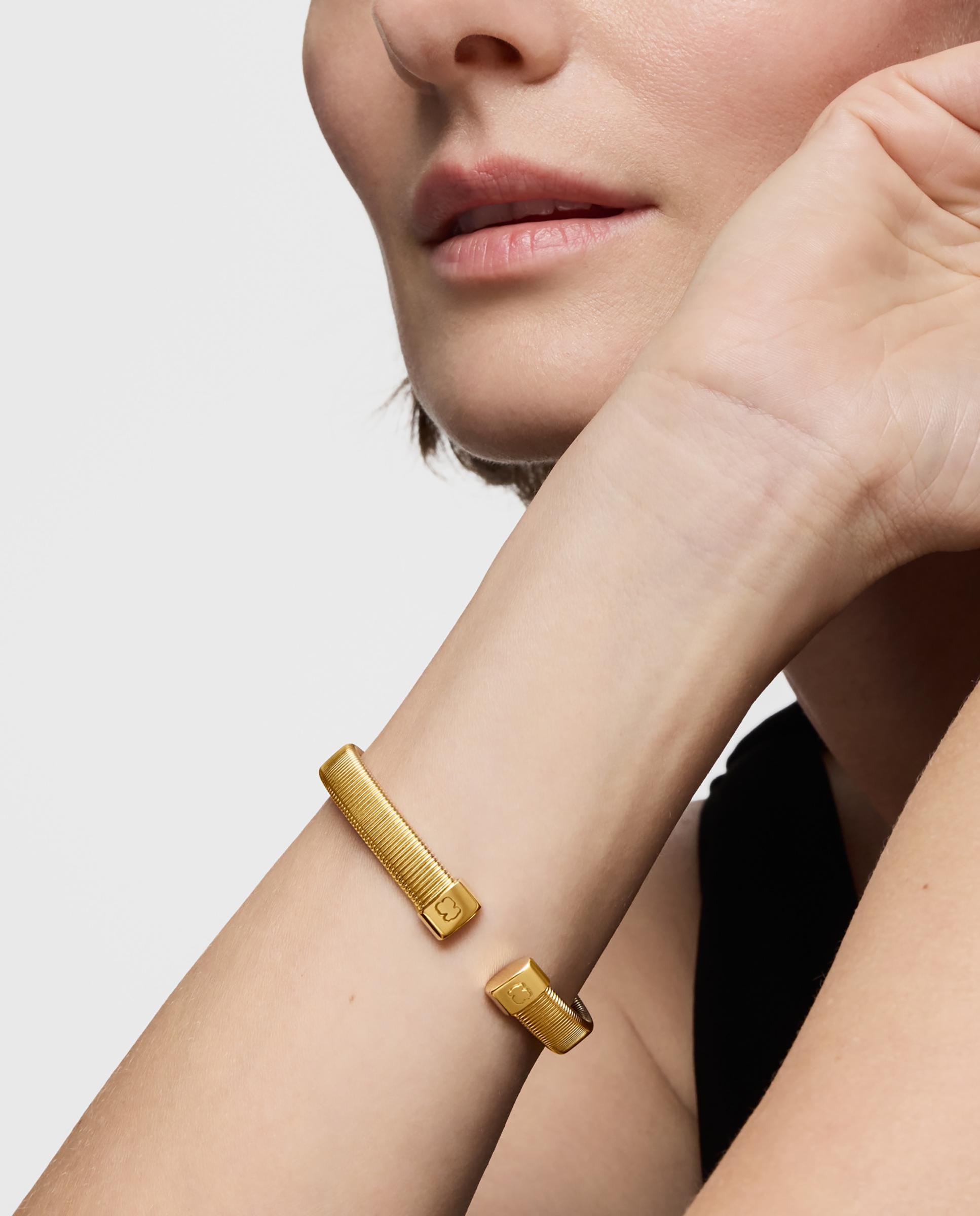 Pulsera rígida bulevard de acero 8 mm - Tous - Dorado Dorado-5