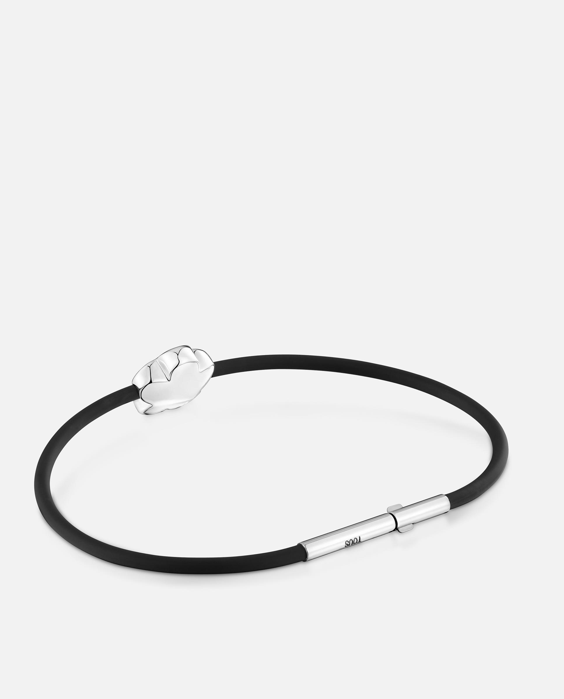 Pulsera rígida de plata y caucho bold motif con flor - Tous - Bicolor Bicolor-3