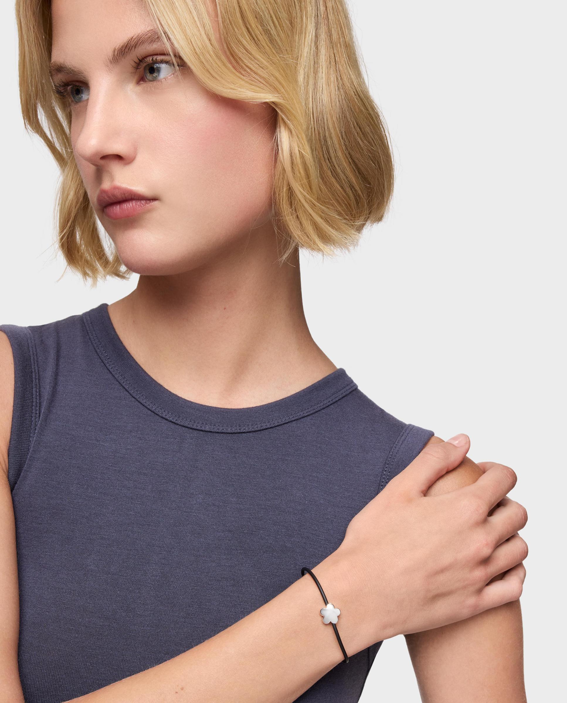 Pulsera rígida de plata y caucho bold motif con flor - Tous - Bicolor Bicolor-4