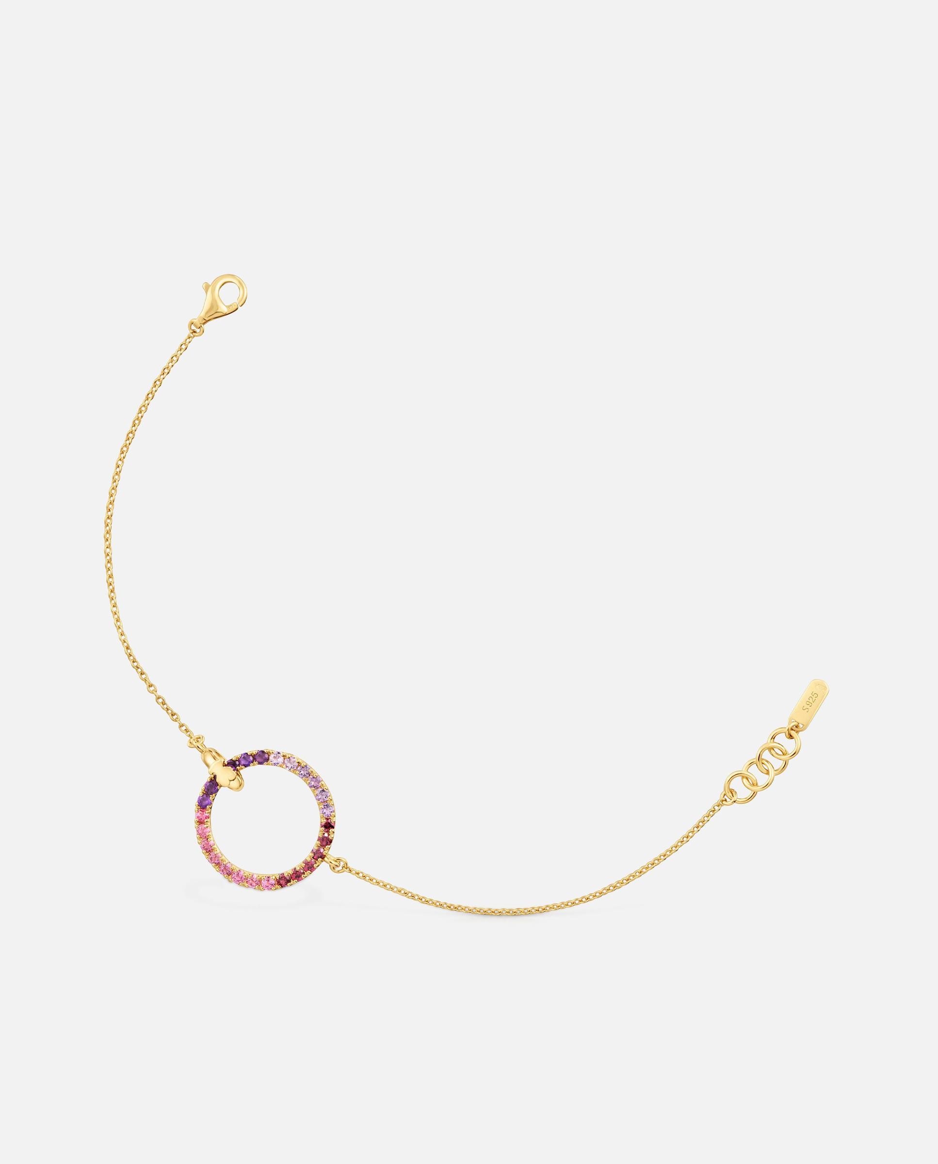 Pulsera de cadena straight bañada en oro 18 kt sobre plata con gemas - Tous - Multicolor Multicolor-1