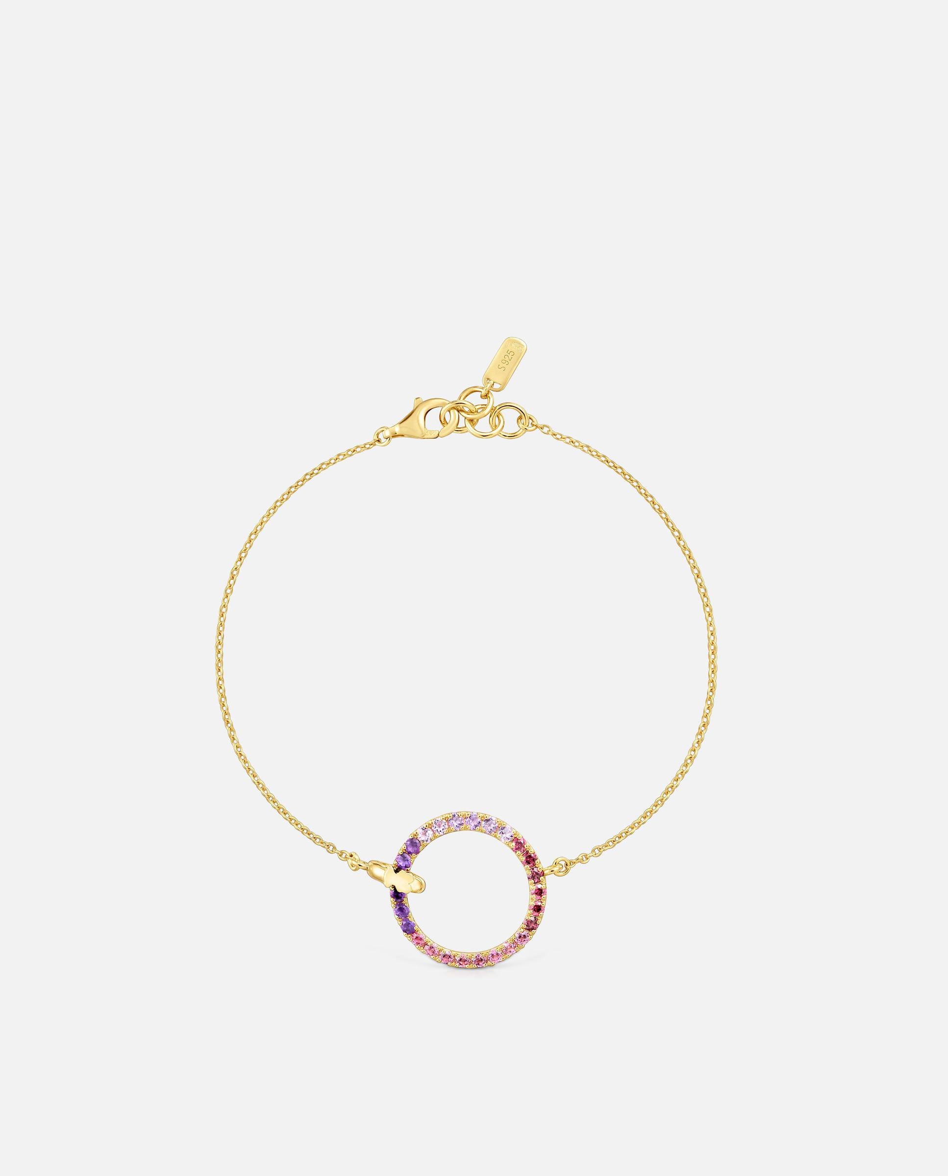 Pulsera de cadena straight bañada en oro 18 kt sobre plata con gemas - Tous - Multicolor Multicolor-2