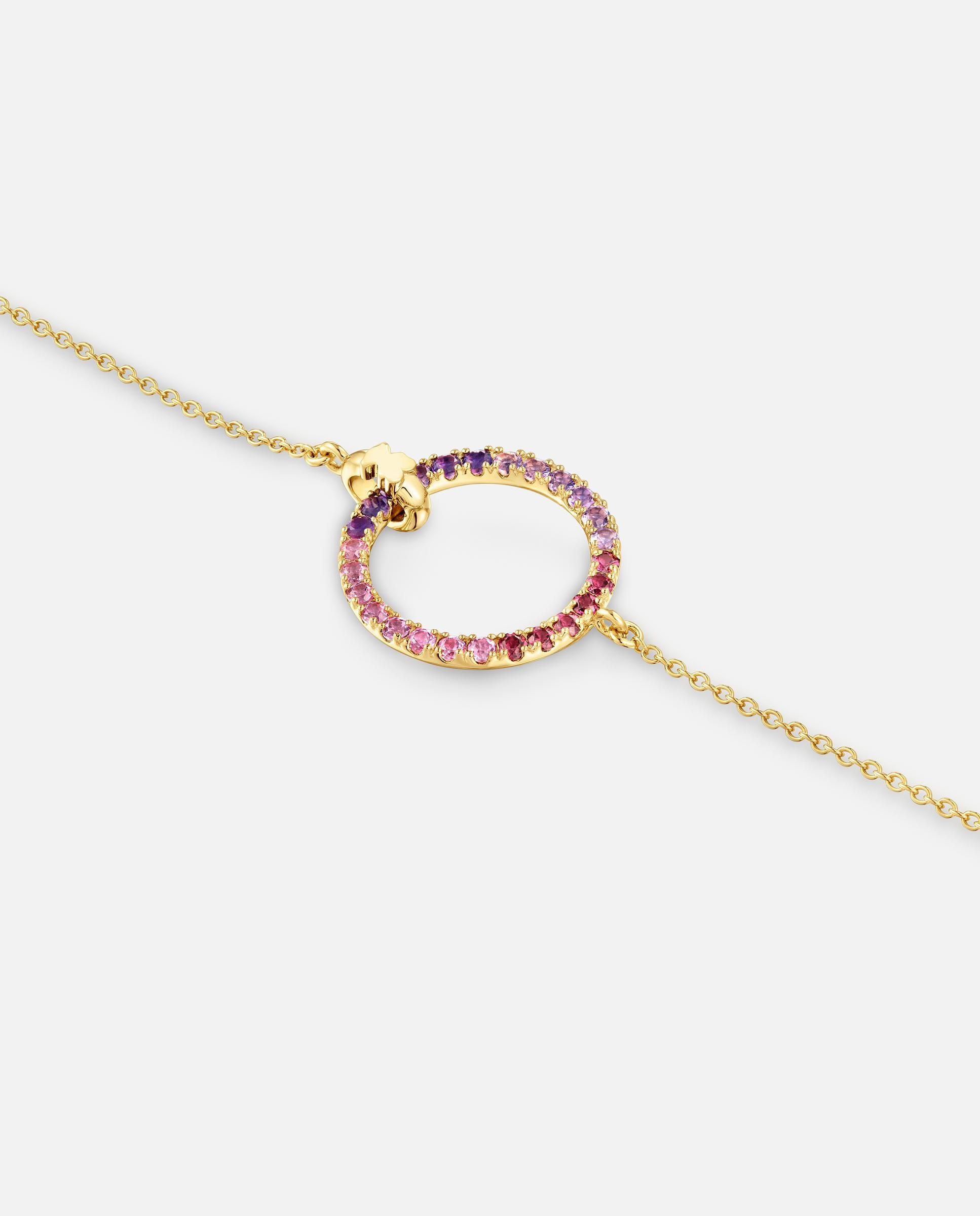 Pulsera de cadena straight bañada en oro 18 kt sobre plata con gemas - Tous - Multicolor Multicolor-3