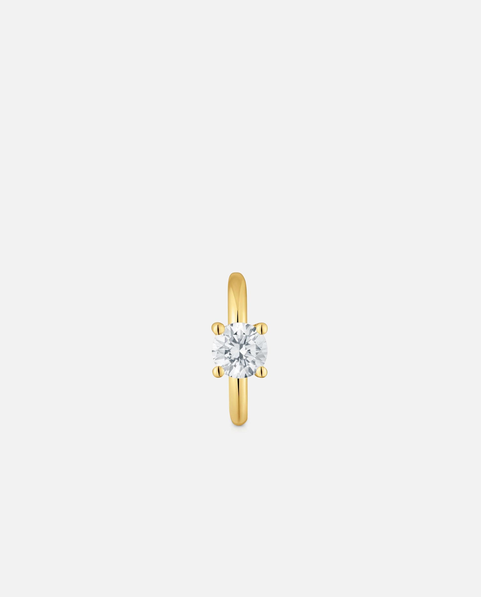 Pendiente individual shine lgd de aro de oro 14 kt y diamante creado en laboratorio 0,10 ct - Tous - Blanco Blanco-1