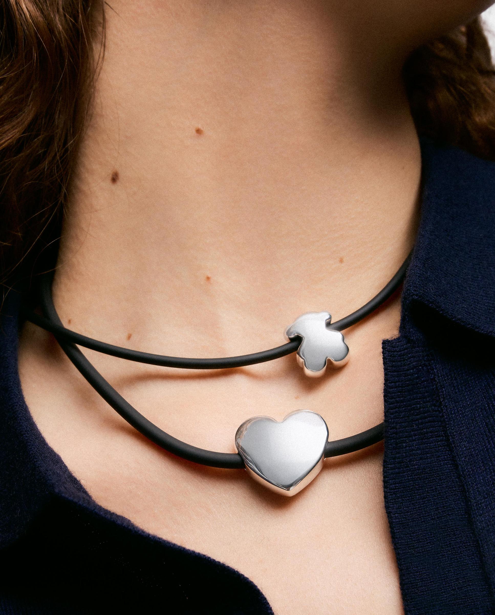 Collar bold motif con motivo corazón de plata de primera ley - Tous - Negro Negro-5