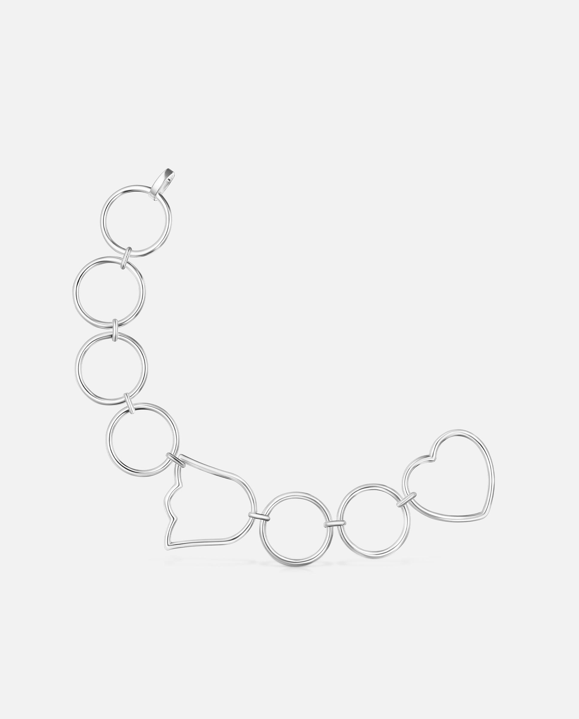 Imagen 0 de Pulsera de cadena straight de plata y motivos Plateado