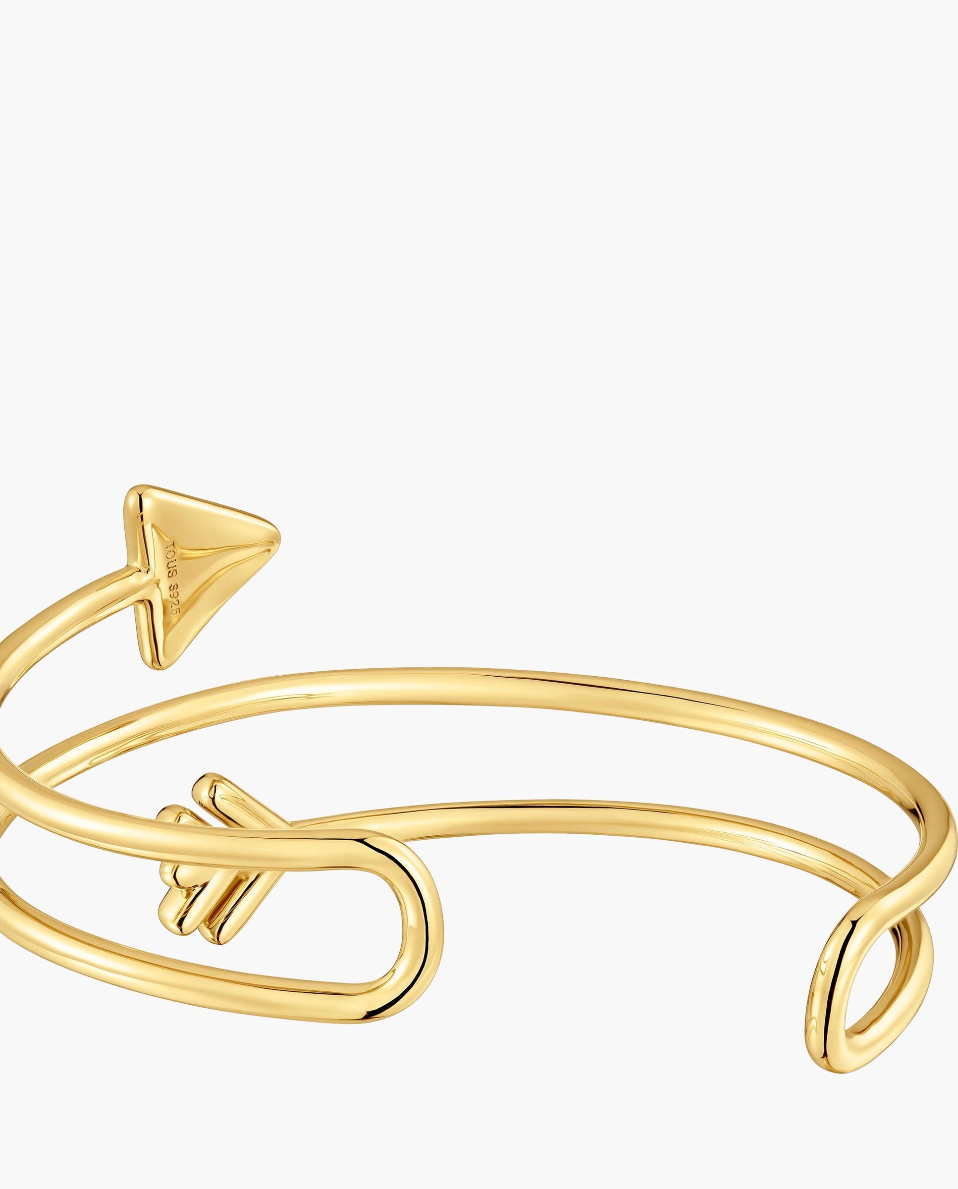 Pulsera rígida flechazobañada en oro 18 kt sobre plata con doble flecha - Tous - Multicolor Multicolor-3