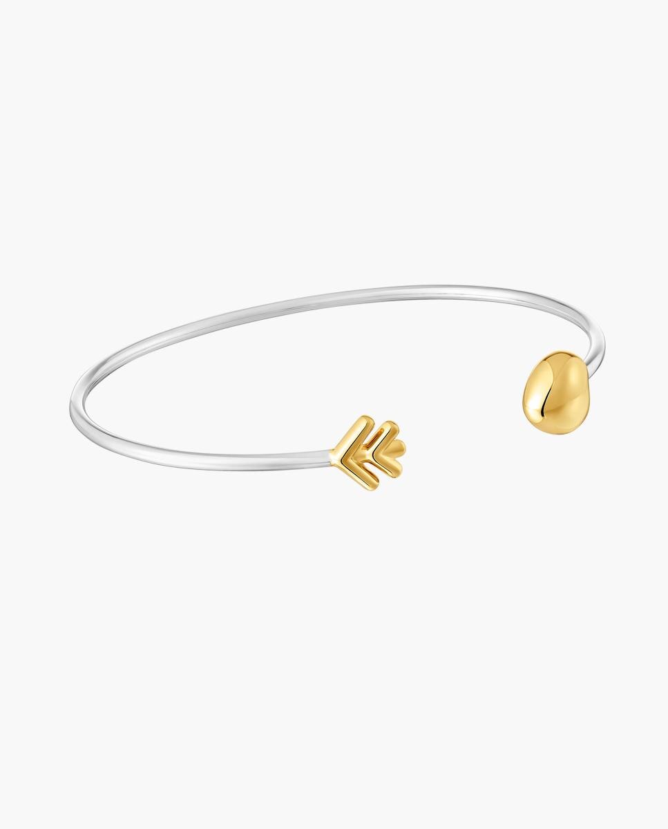 Imagen 0 de Pulsera rígida flechazo bañada en oro 18 kt sobre plata y plata con flecha Multicolor