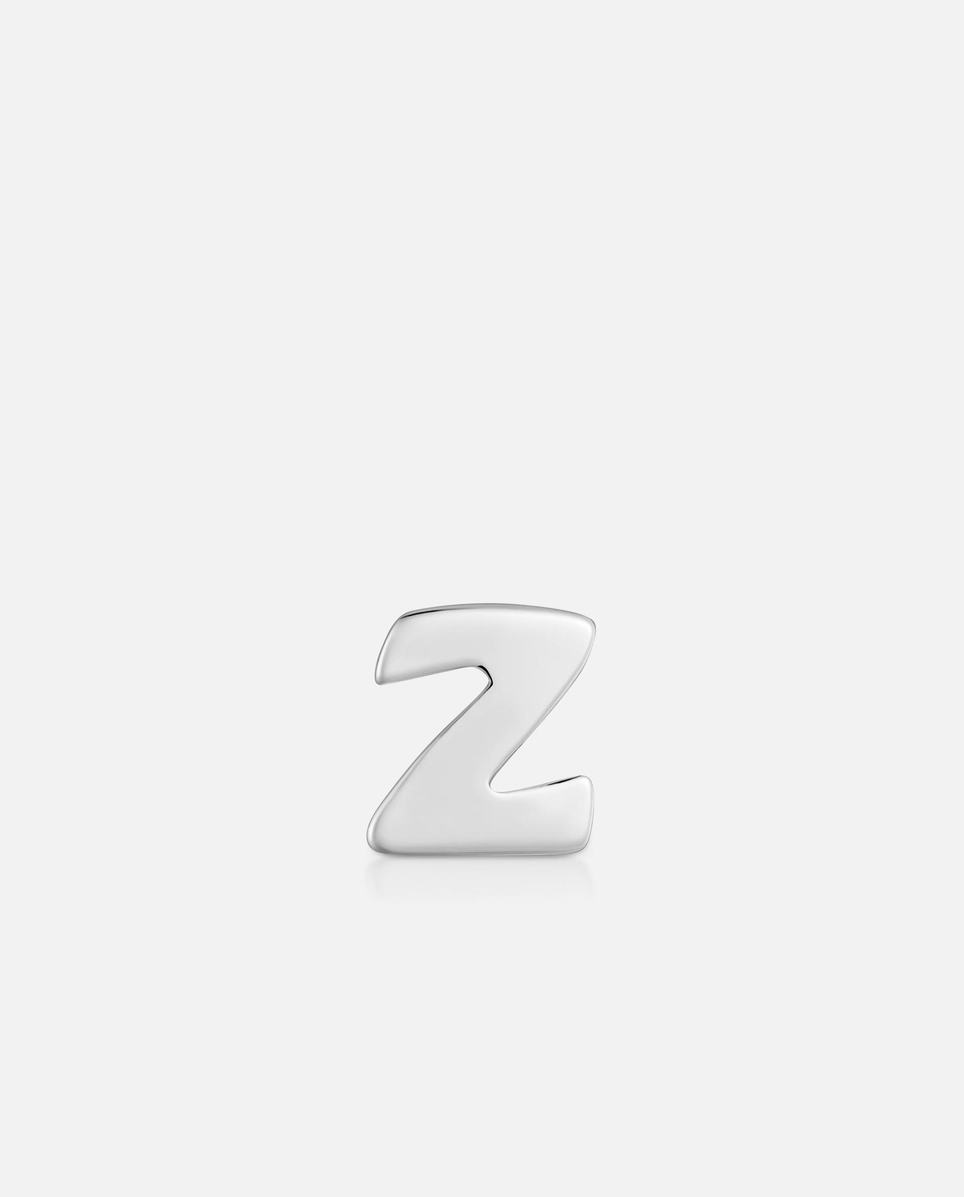 Imagen 0 de Charm de letra z mesh tube de plata 7 mm Plateado