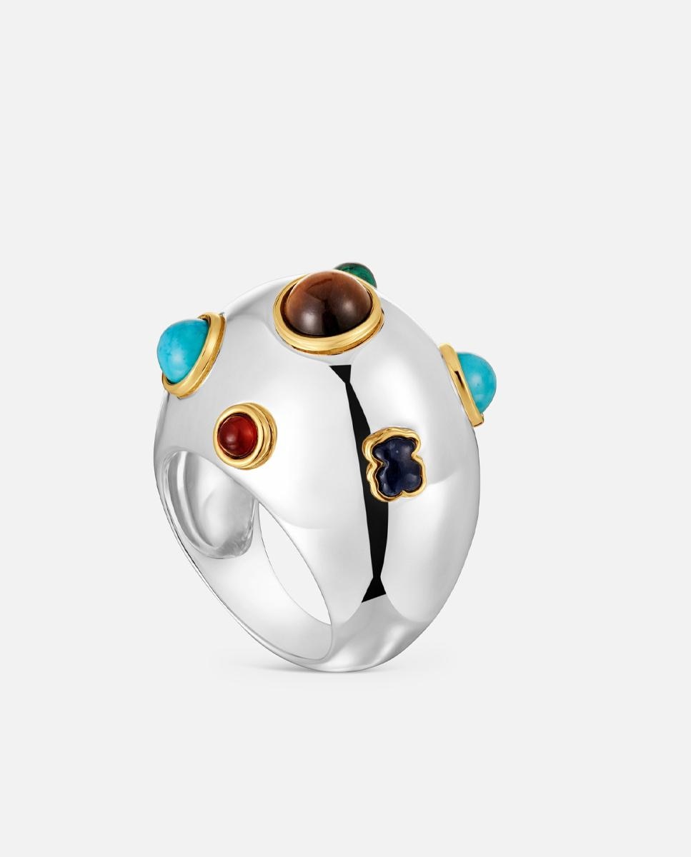Anillo con gemas variadas warm bicolor - Tous - Multicolor Multicolor-3
