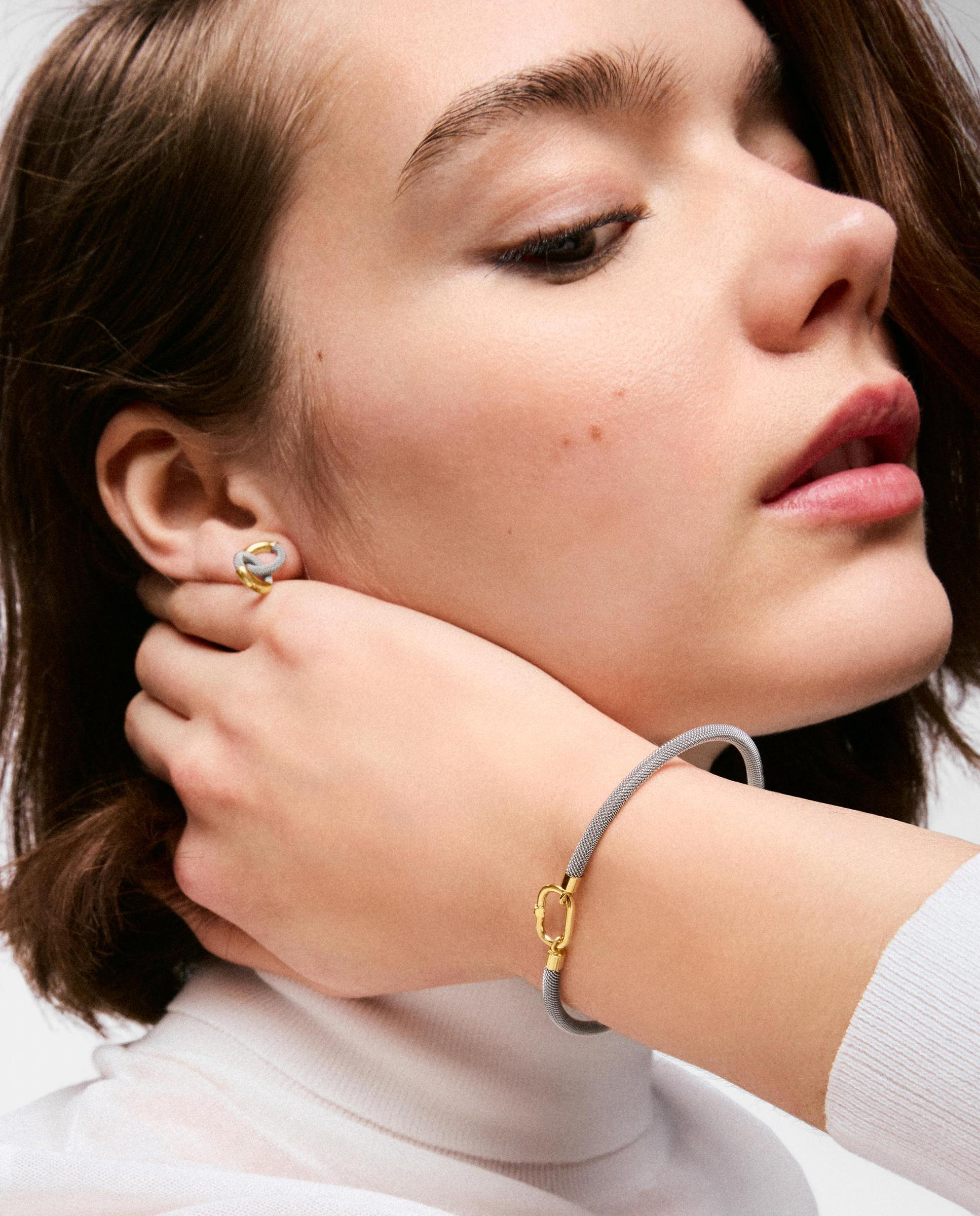 Pulsera rígida esclava unlock de acero y oro 14 kt - Tous - Dorado Dorado-6