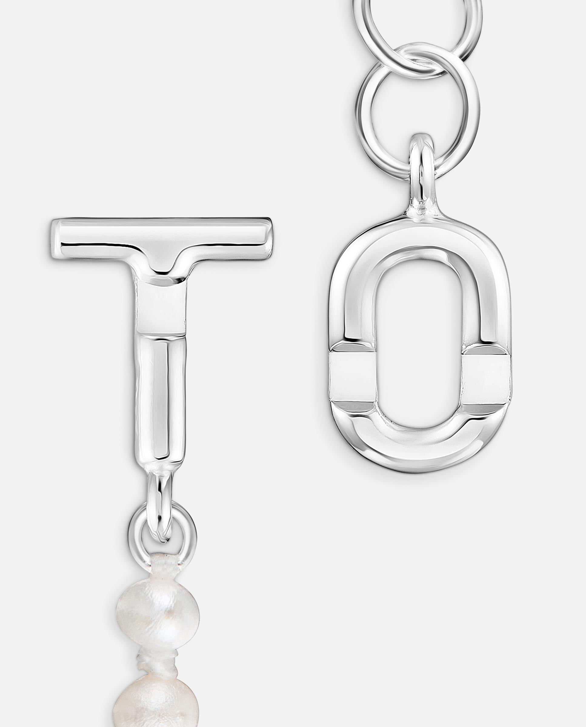 Pulsera con eslabones doble barbada de plata y perlas cultivadas tous manifesto - Blanco Blanco-3