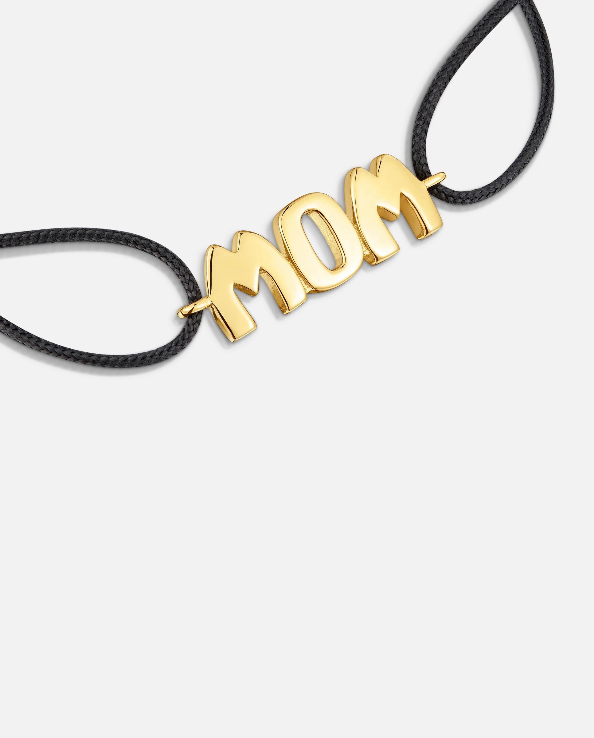 Pulsera de nylon con baño de oro 18 kt sobre plata mom - Tous - Negro Negro-3