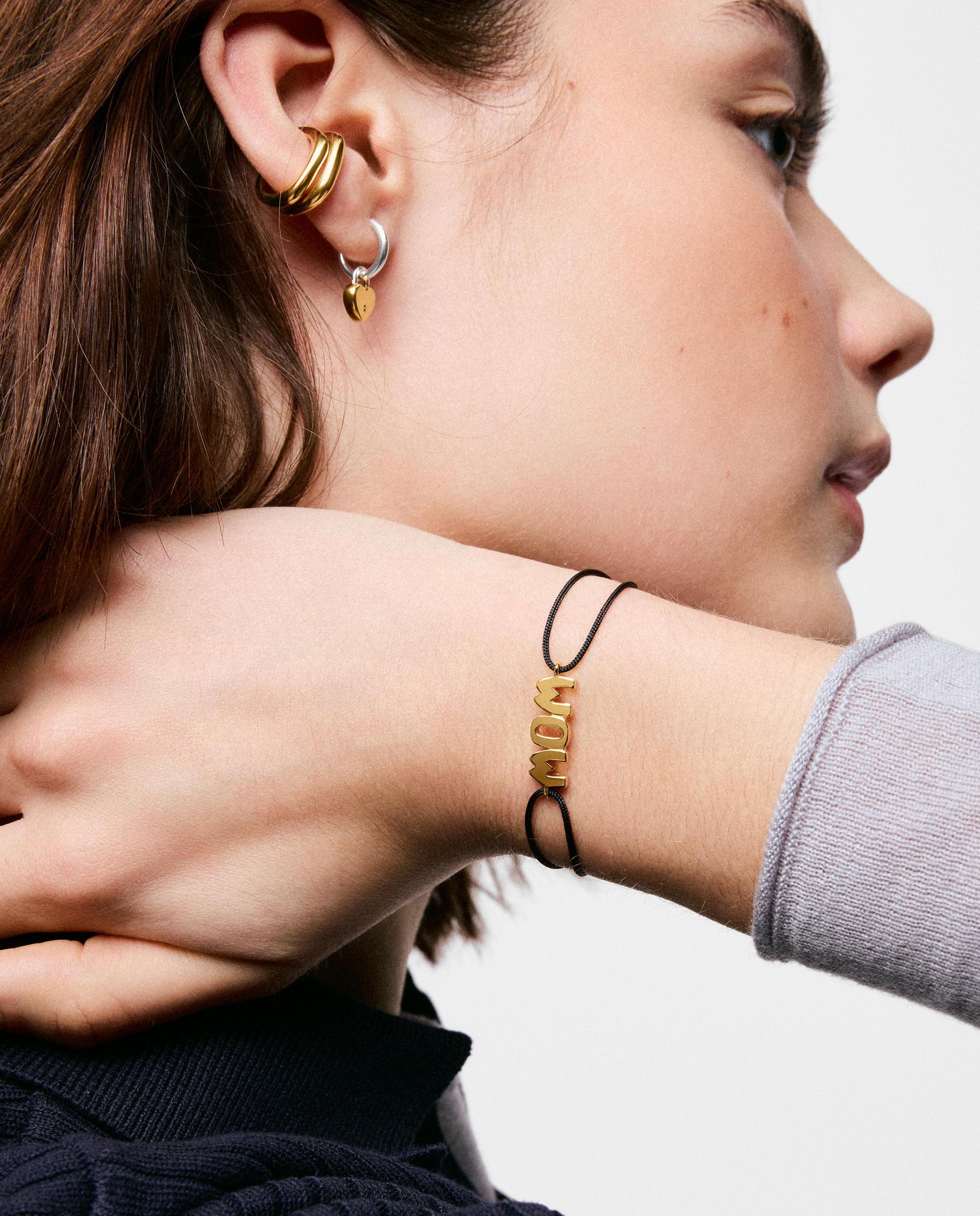 Pulsera de nylon con baño de oro 18 kt sobre plata mom - Tous - Negro Negro-4