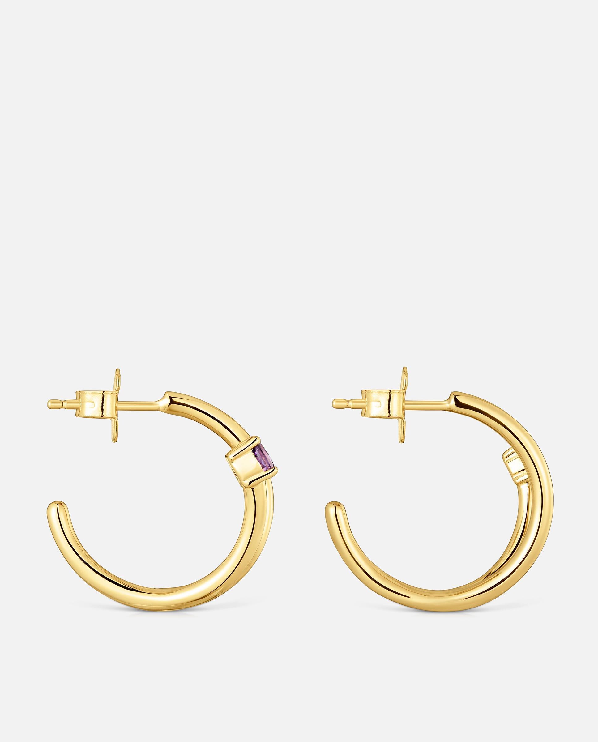 Pendientes de aro con baño de oro 18 kt sobre plata y gemas lio - Tous - Morado Morado-2