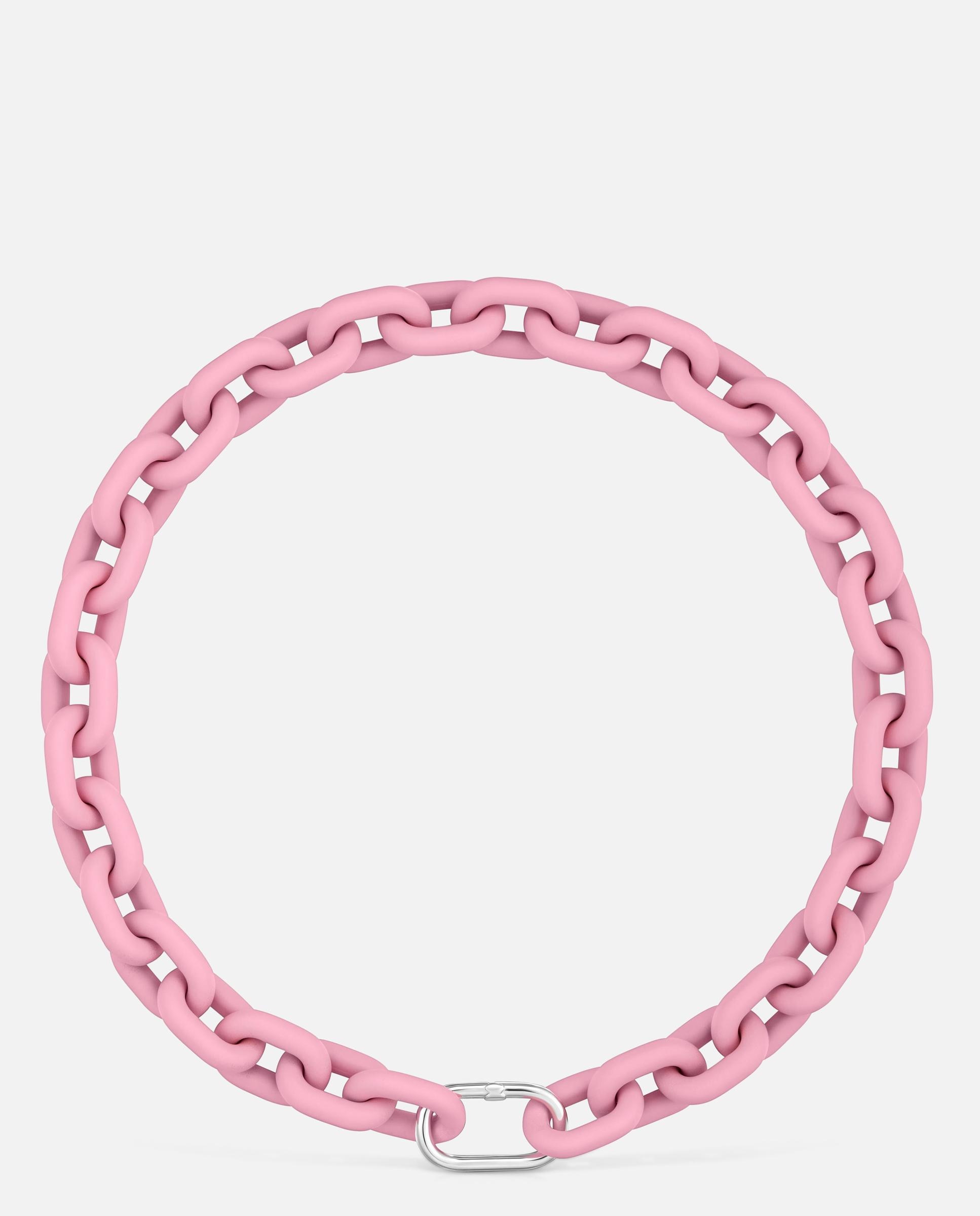 Collar de acetato hold oval con cadena en rosa y anilla de plata - Tous - Rosa Rosa-1