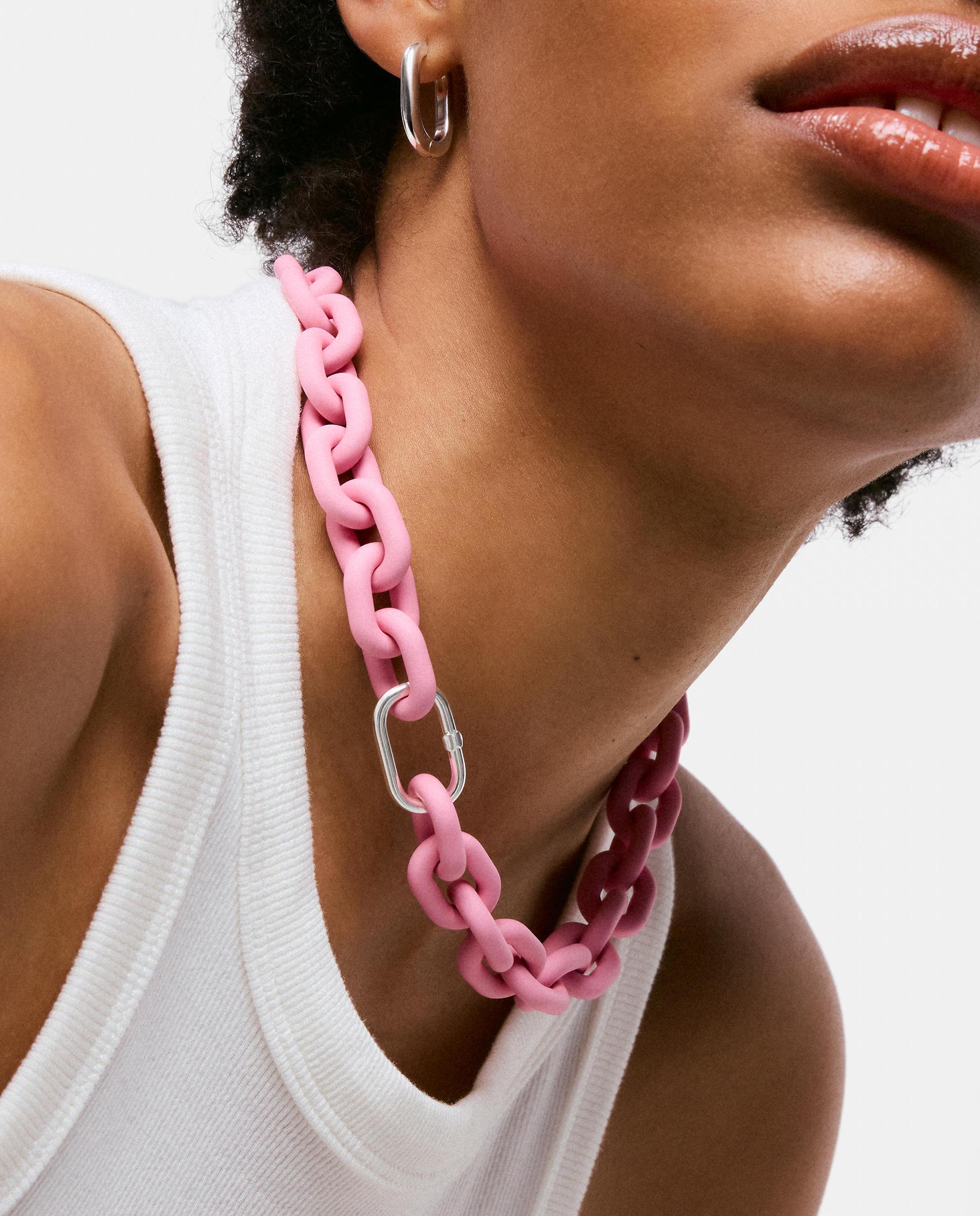 Collar de acetato hold oval con cadena en rosa y anilla de plata - Tous - Rosa Rosa-4