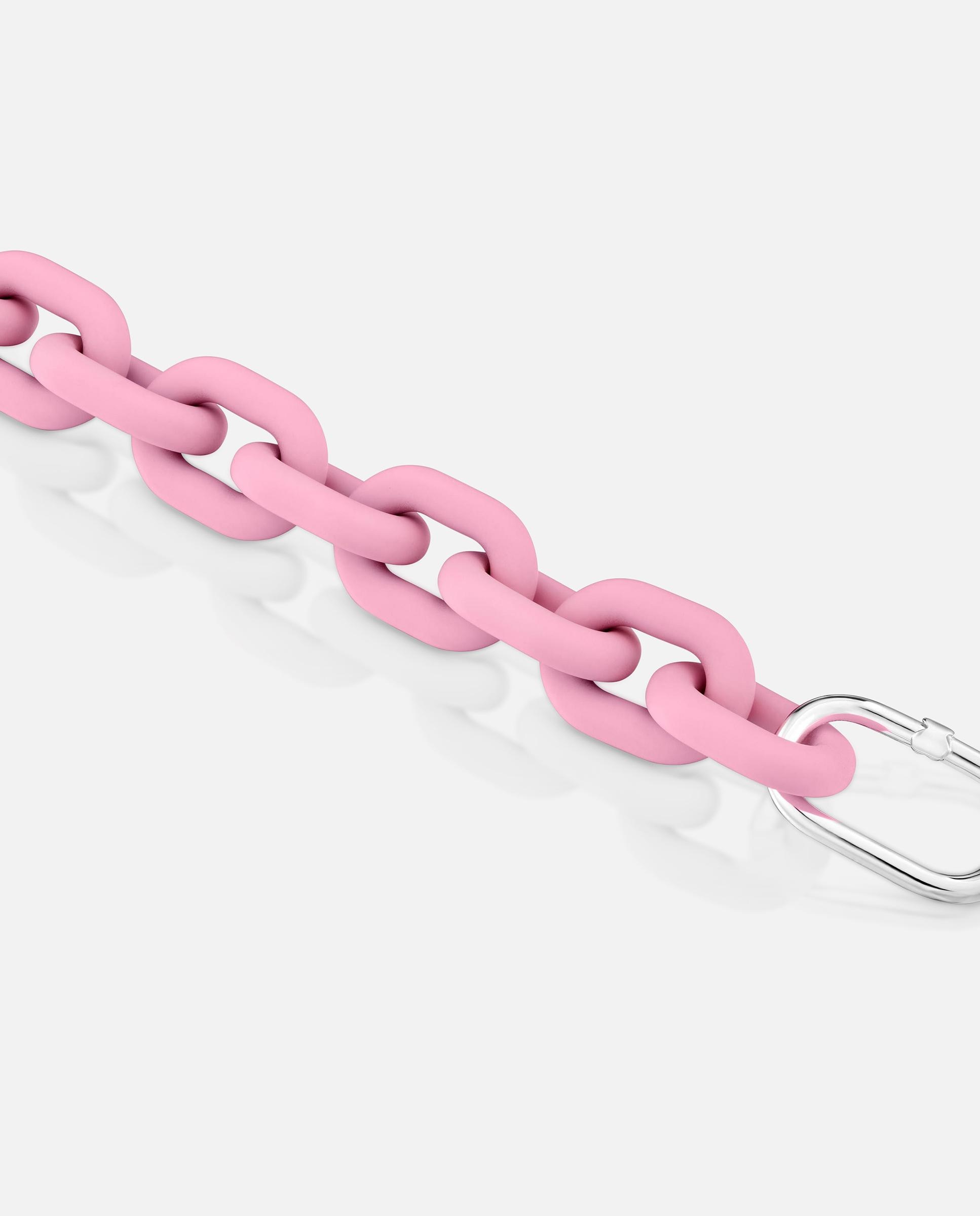 Pulsera de cadena hold oval de acetato en y anilla de plata - Tous - Rosa Rosa-3