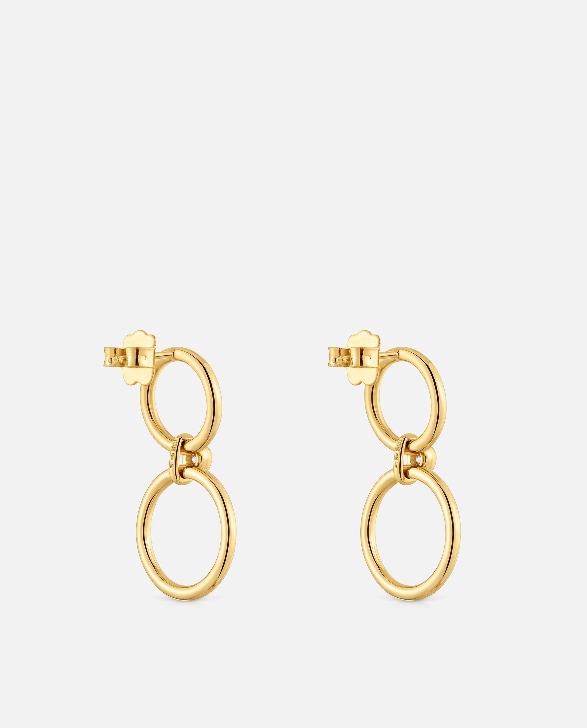 Pendientes con baño de oro 18 kt sobre plata y diamantes creados en laboratorio straight lgd - Tous - Blanco Blanco-3