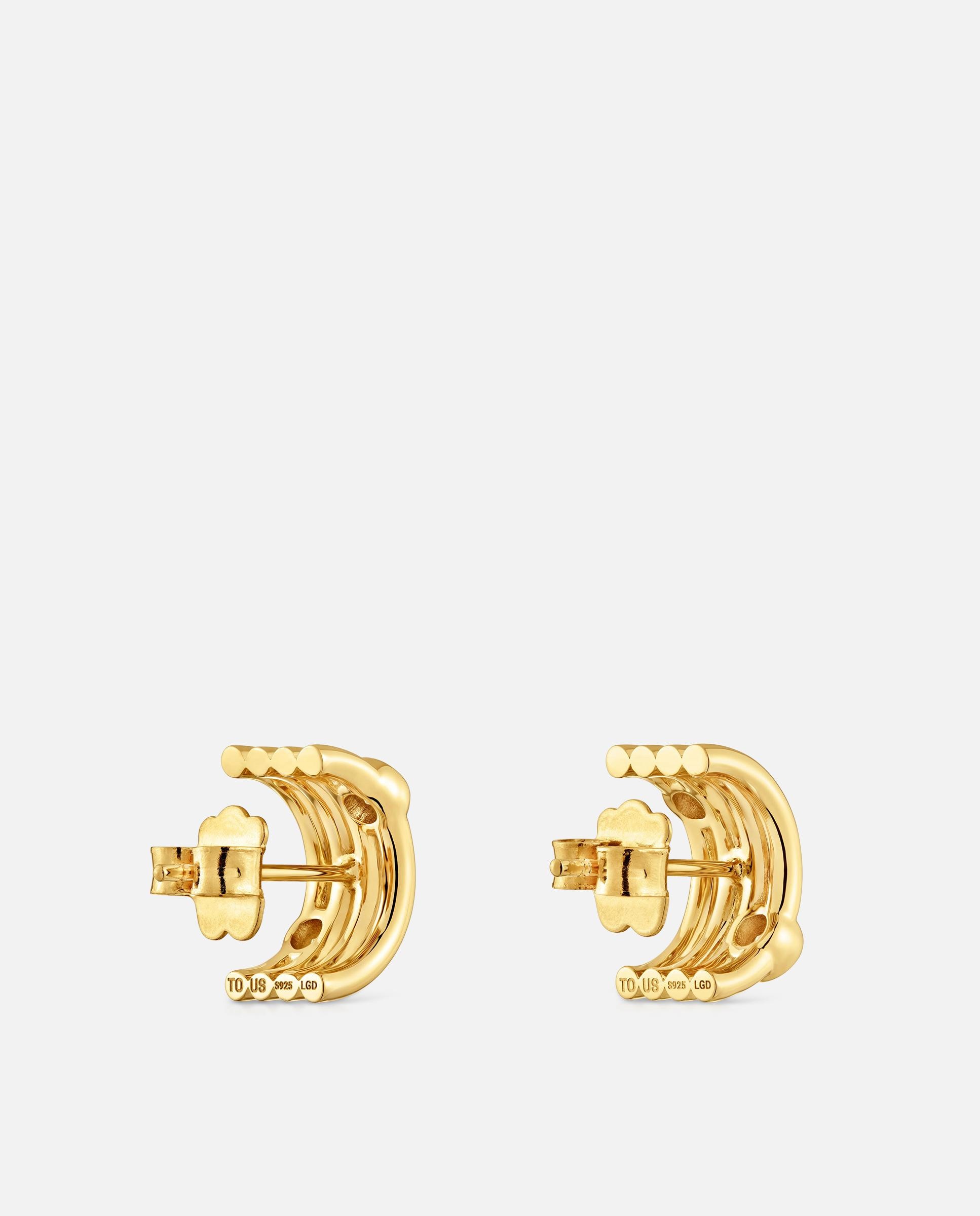 Pendientes con baño de oro 18 kt sobre plata y diamantes creados en laboratorio straight lgd - Tous - Blanco Blanco-3