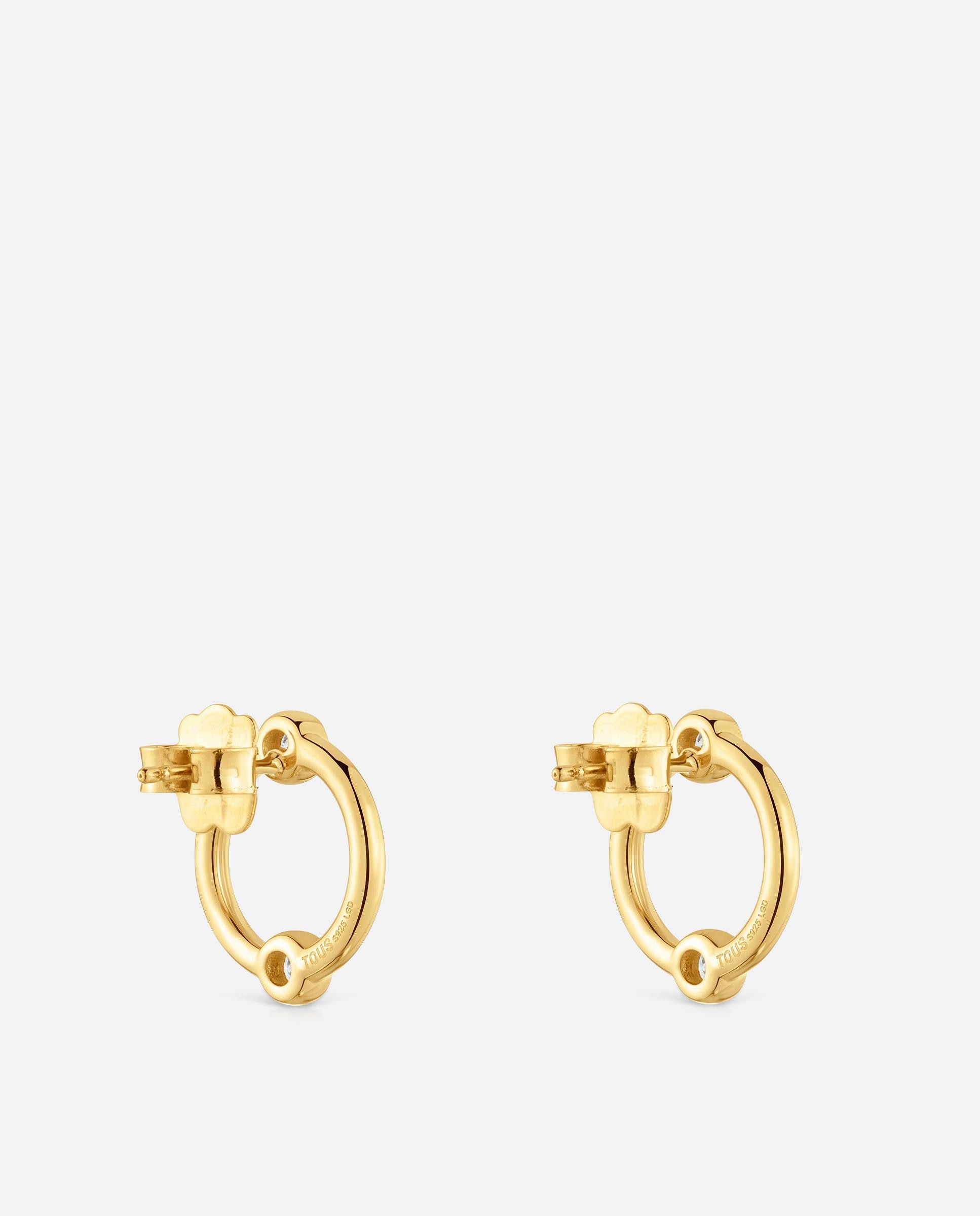 Pendientes con baño de oro 18 kt sobre plata y diamantes creados en laboratorio straight lgd - Tous - Blanco Blanco-3