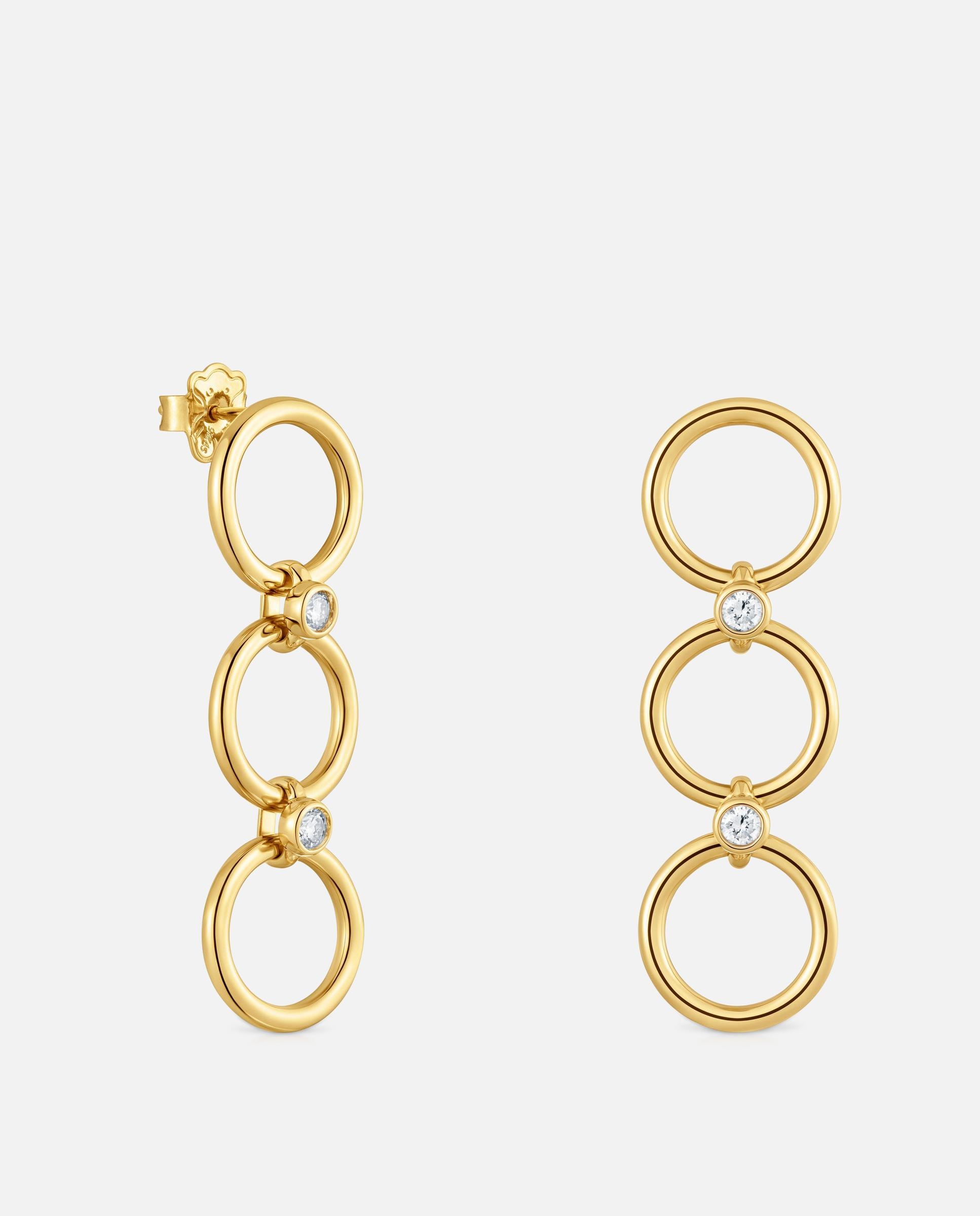 Pendientes con baño de oro 18 kt sobre plata y diamantes creados en laboratorio straight lgd - Tous - Blanco Blanco-1