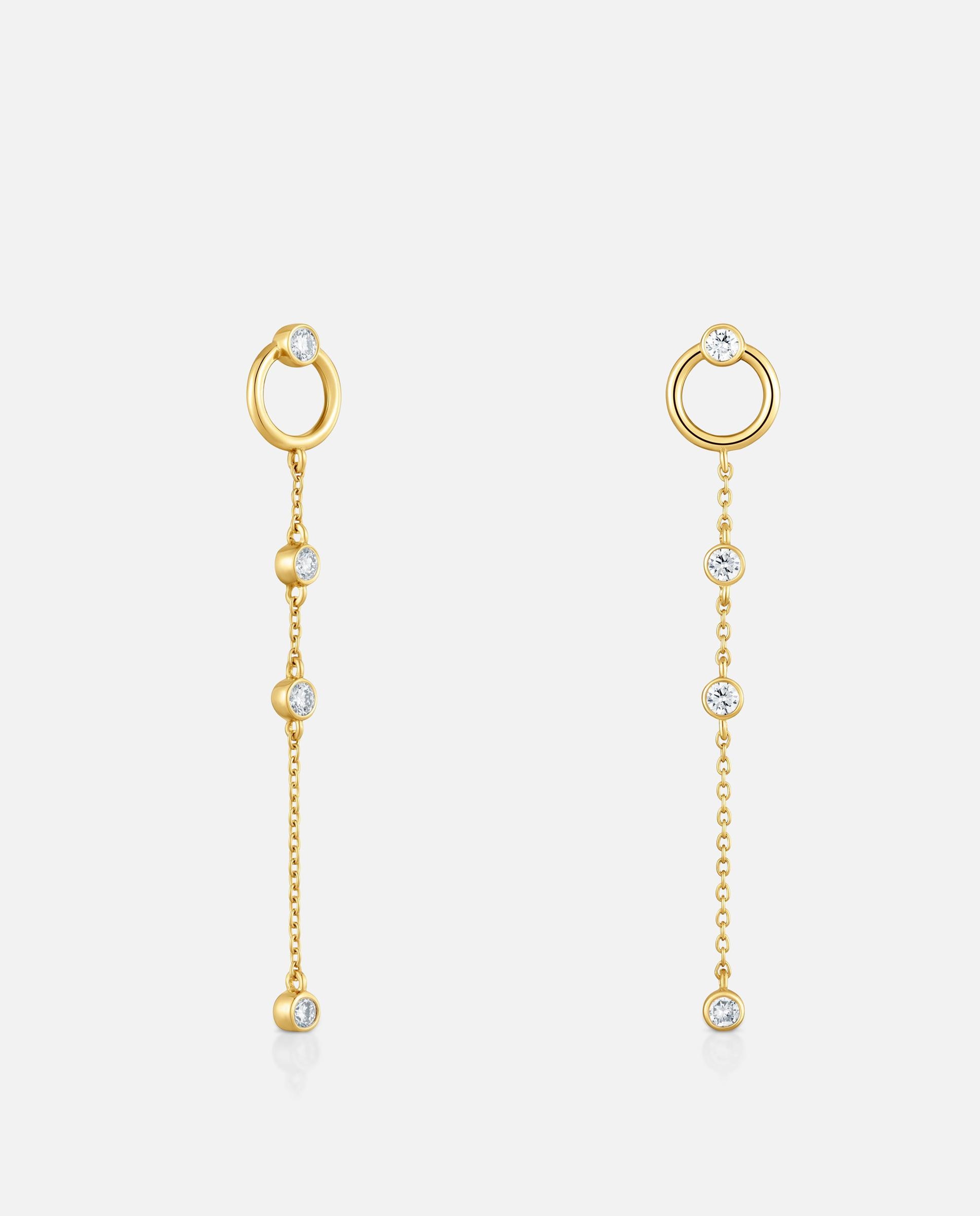 Pendientes con baño de oro 18 kt sobre plata y diamantes creados en laboratorio straight lgd - Tous - Blanco Blanco-1