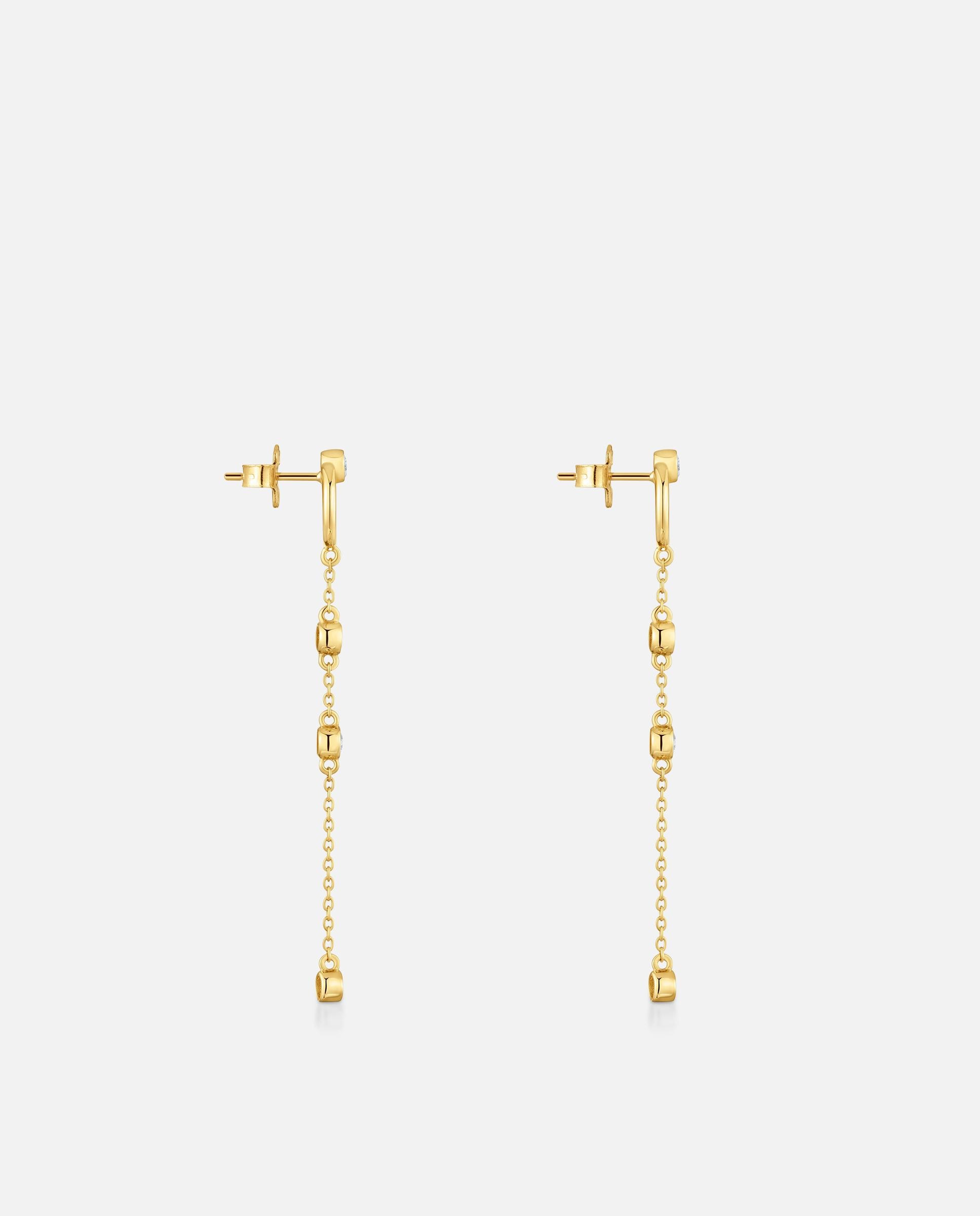Pendientes con baño de oro 18 kt sobre plata y diamantes creados en laboratorio straight lgd - Tous - Blanco Blanco-2